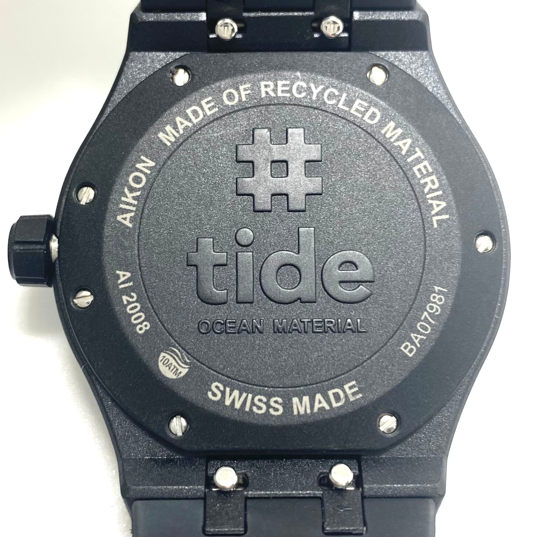 【ほぼ未使用】モーリスラクロア MAURICE LACROIX アイコン タイド AI2008-00000-300-0 BA07981 クォーツ 黒 デイト表示