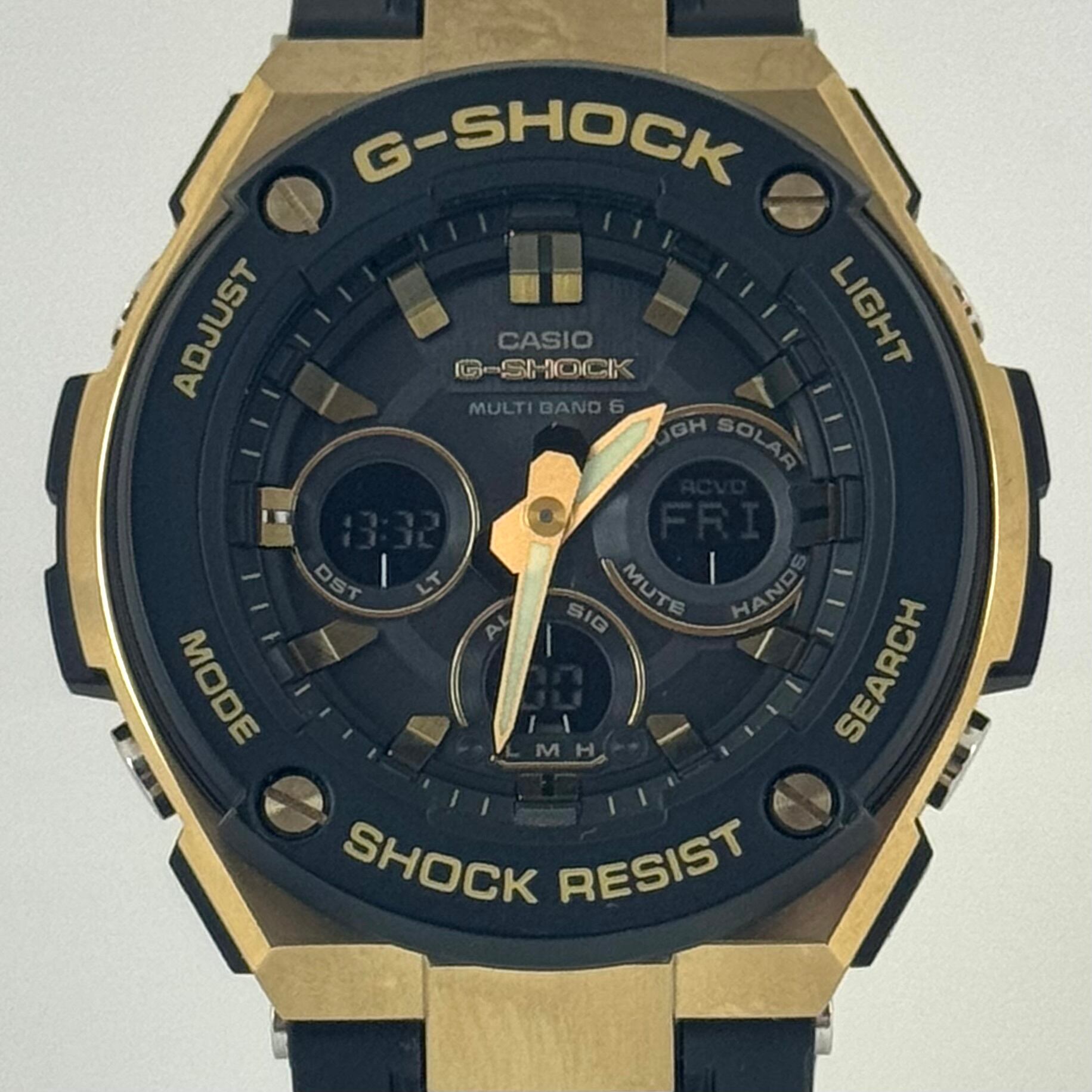 カシオ CASIO ジーショック G-SHOCK ジースチール G-STEEL GST-W300G-1A9JF 電波ソーラー アナデジ 黒 ゴールド 樹脂ベルト