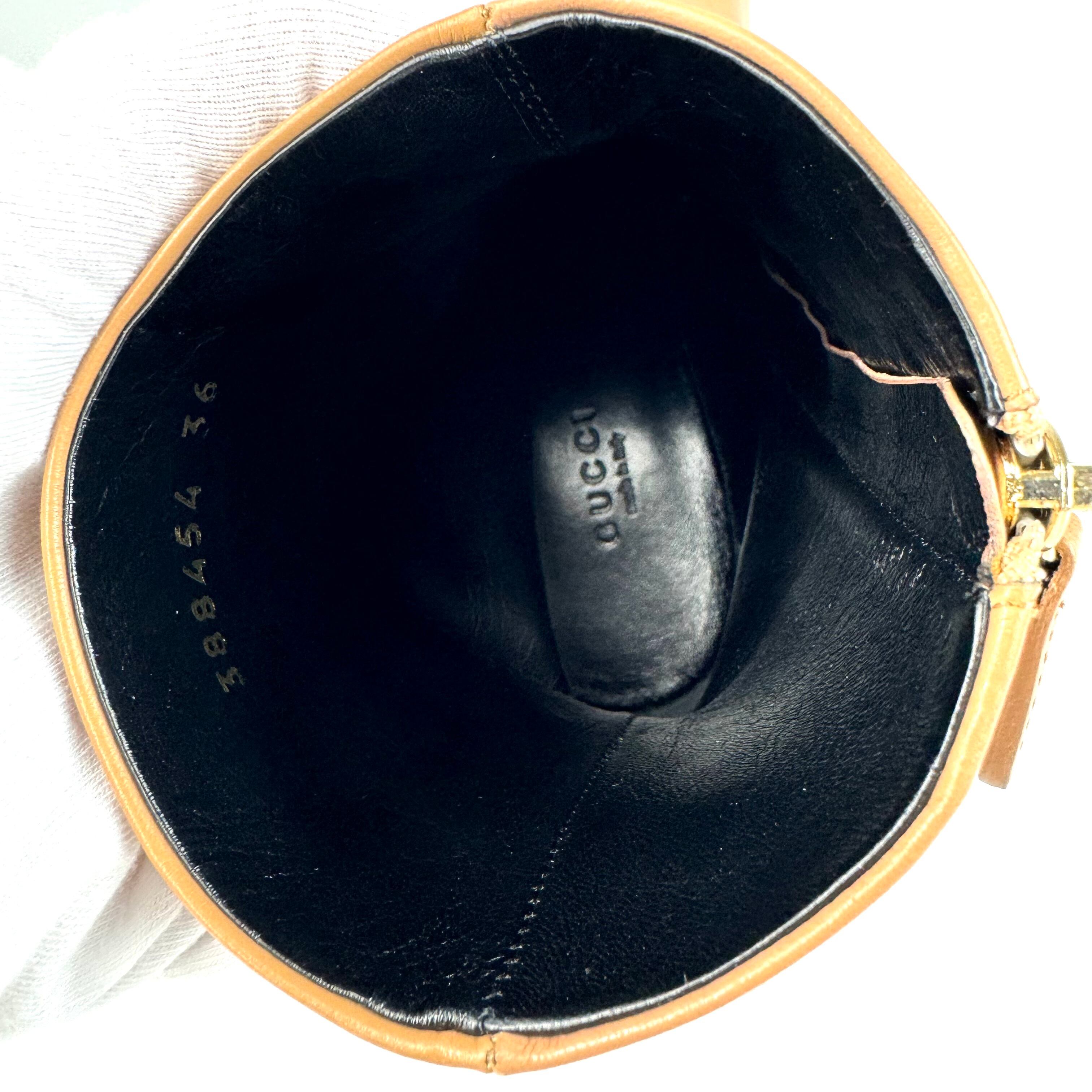 グッチ ショートブーツ インターロッキング チェーン ベージュ 23.5cm