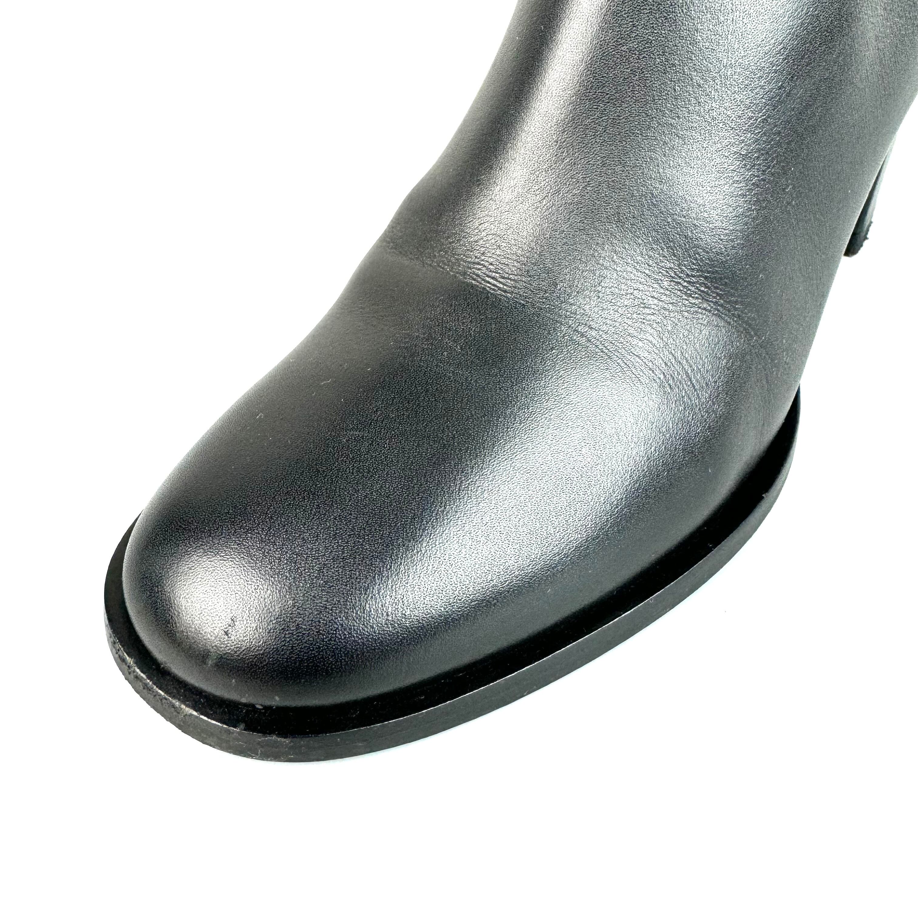 バレンティノガラヴァーニ ブーツ Vロゴ シグネチャー カーフ 黒 23cm