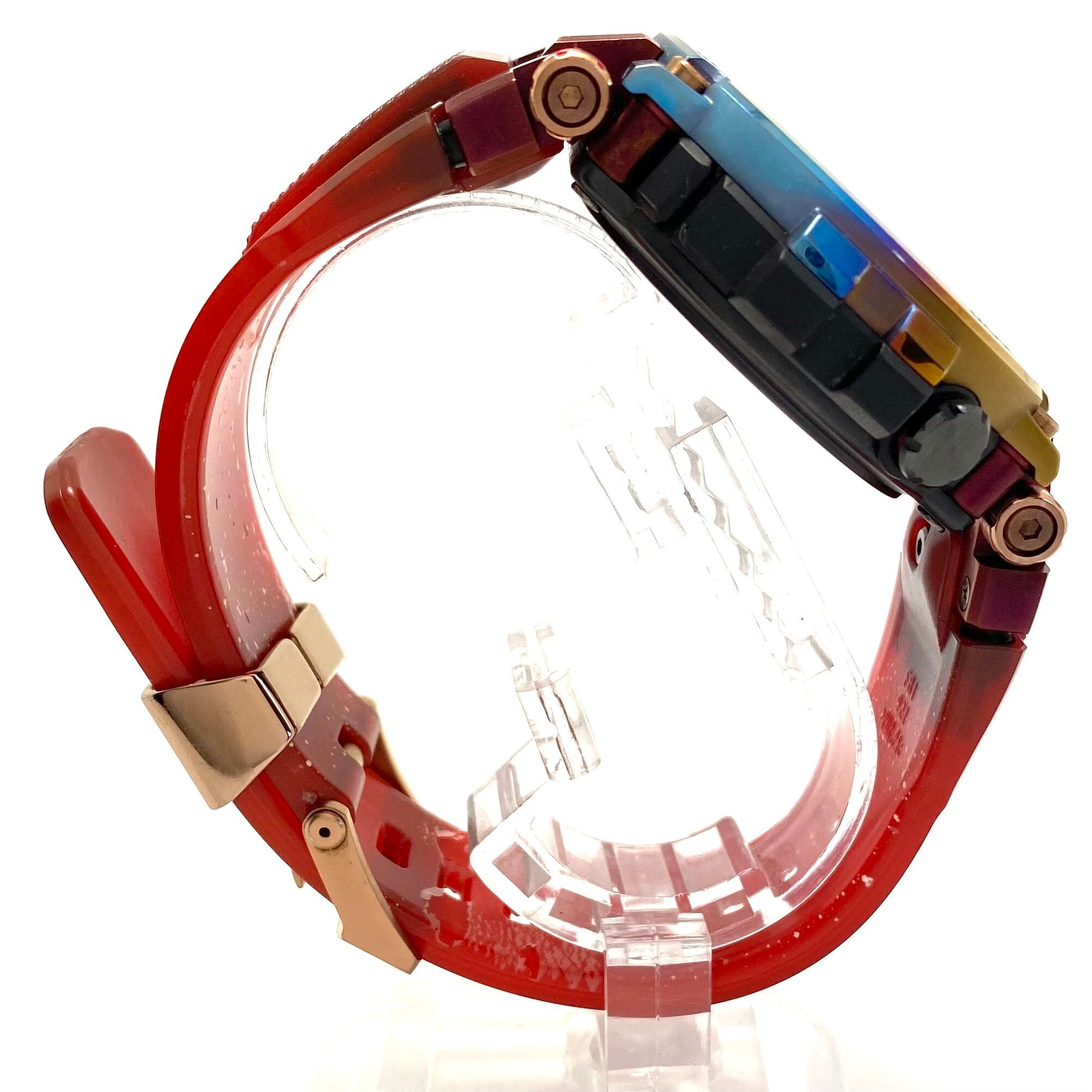 【希少】カシオ G-SHOCK ジーショック MT-G MTG-B1000VL-4AJR 火山雷 電波ソーラー モバイルリンク 黒 マルチカラー レインボー デイト表示 樹脂ベルト