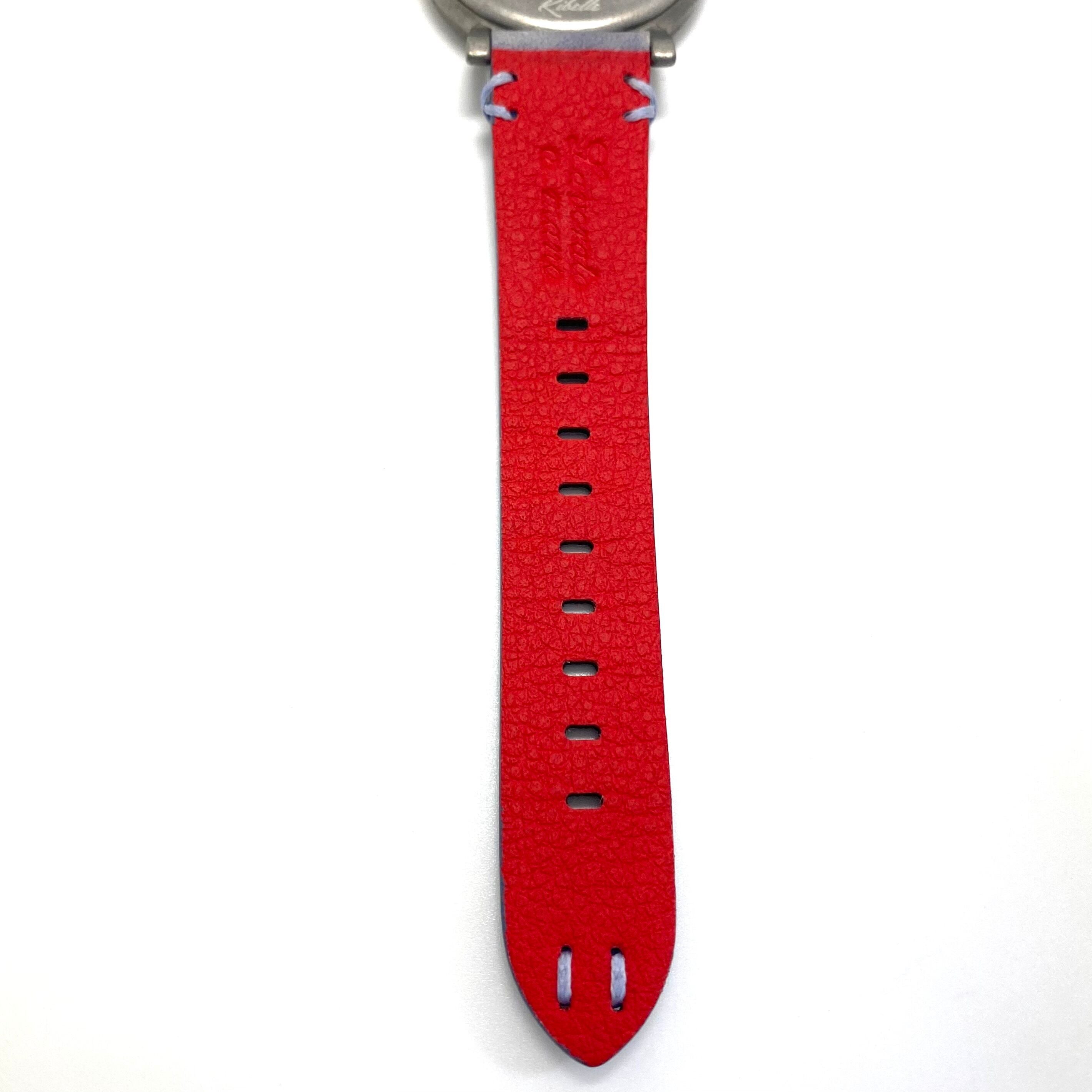 【ほぼ未使用・電池交換済み】アイティーエー リベッレ 22.00.05 クォーツ クロノグラフ ヴィンテージ シルバー 革ベルト