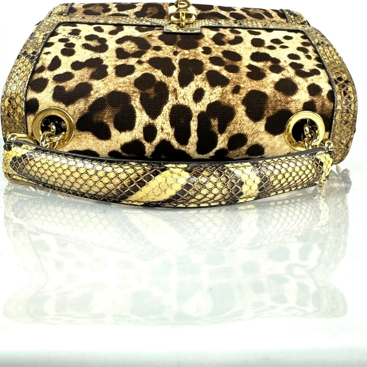 【希少】ドルチェアンドガッバーナ Dolce&Gabbana D&G バンドバッグ 2way レオパード パイソン キャンバス