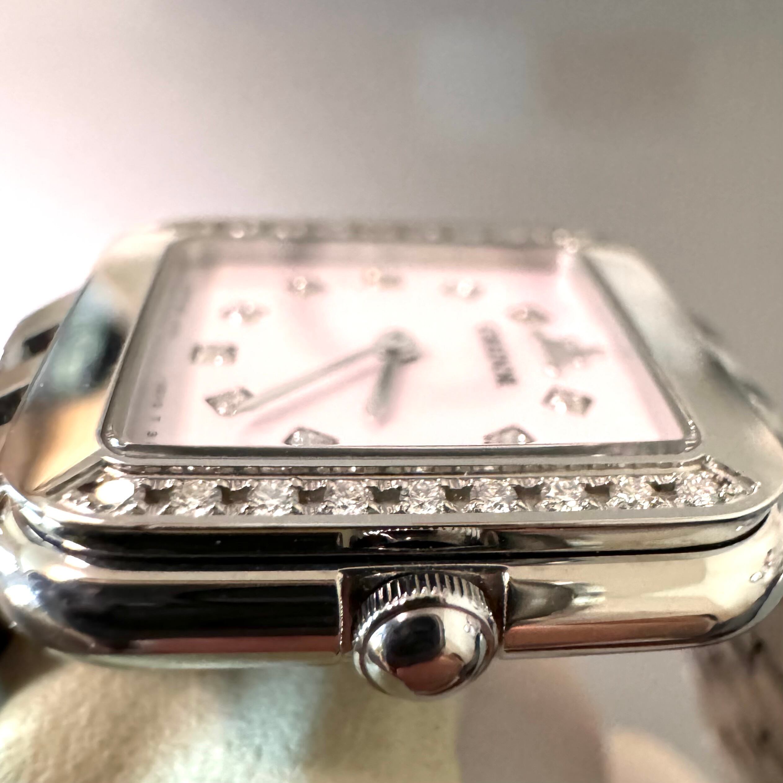 【美品】セイコー クレドール シグノ GSTE875 1E70-0CR0 クォーツ 2針 ピンク シェル ダイヤモンド