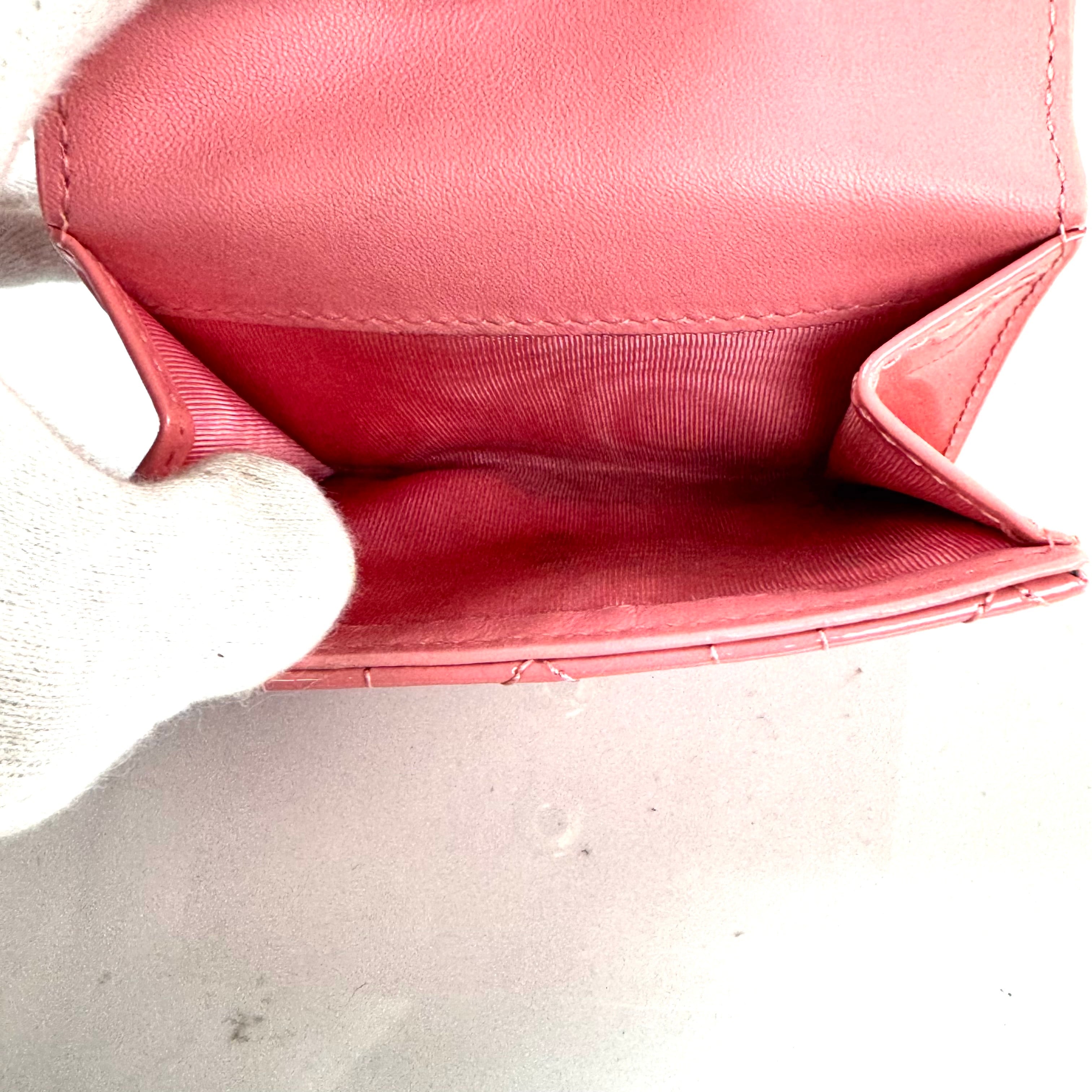 クリスチャンディオール レディディオール Christian Dior ロータスウォレット ピンク エナメル コンパクトウォレット