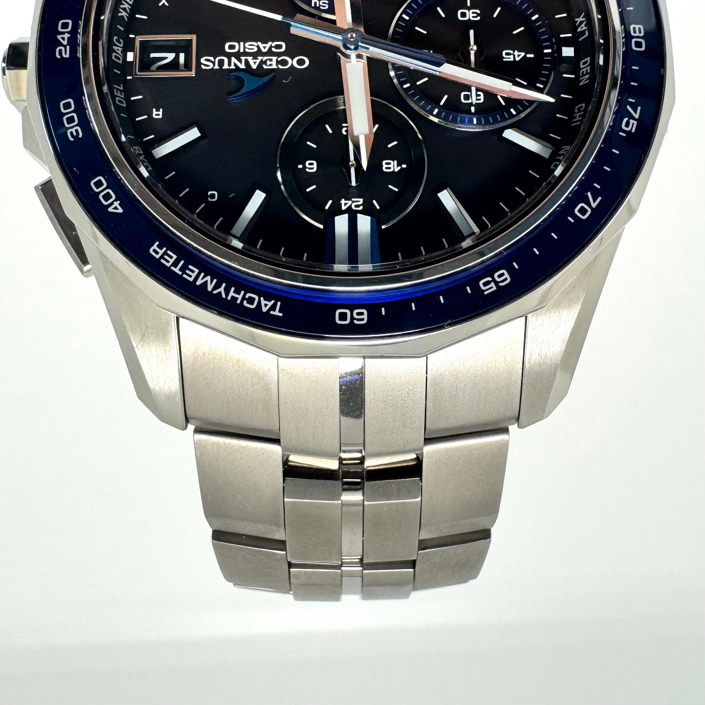 【美品】カシオ CASIO オシアナス OCEANUS Manta S7000 Series OCW-S7000-1AJF 電波ソーラー モバイルリンク デイト表示