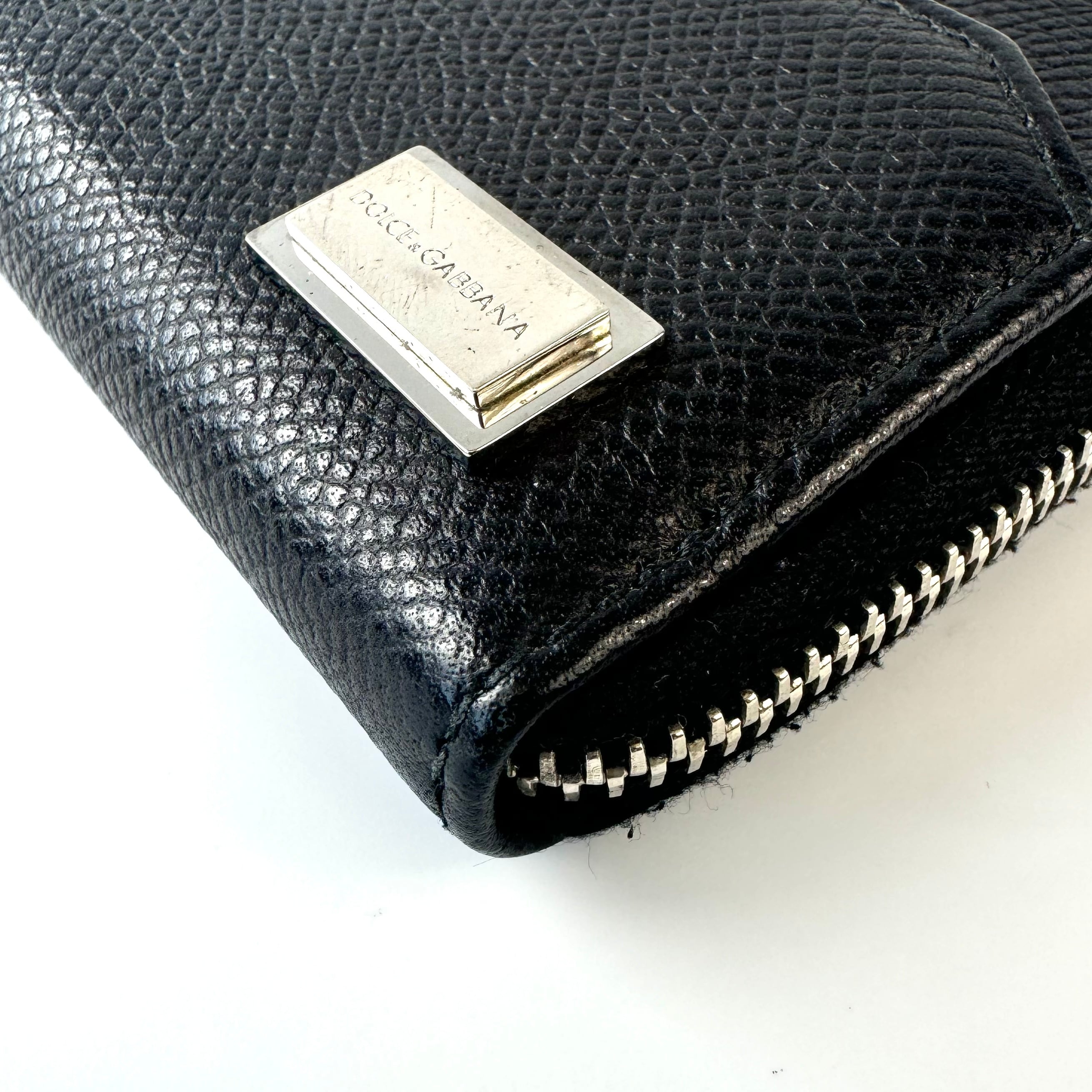 【美品】ドルチェアンドガッバーナ コインケース レザー シルバー金具 黒