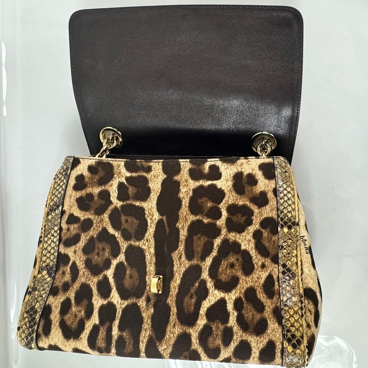 【希少】ドルチェアンドガッバーナ Dolce&Gabbana D&G バンドバッグ 2way レオパード パイソン キャンバス