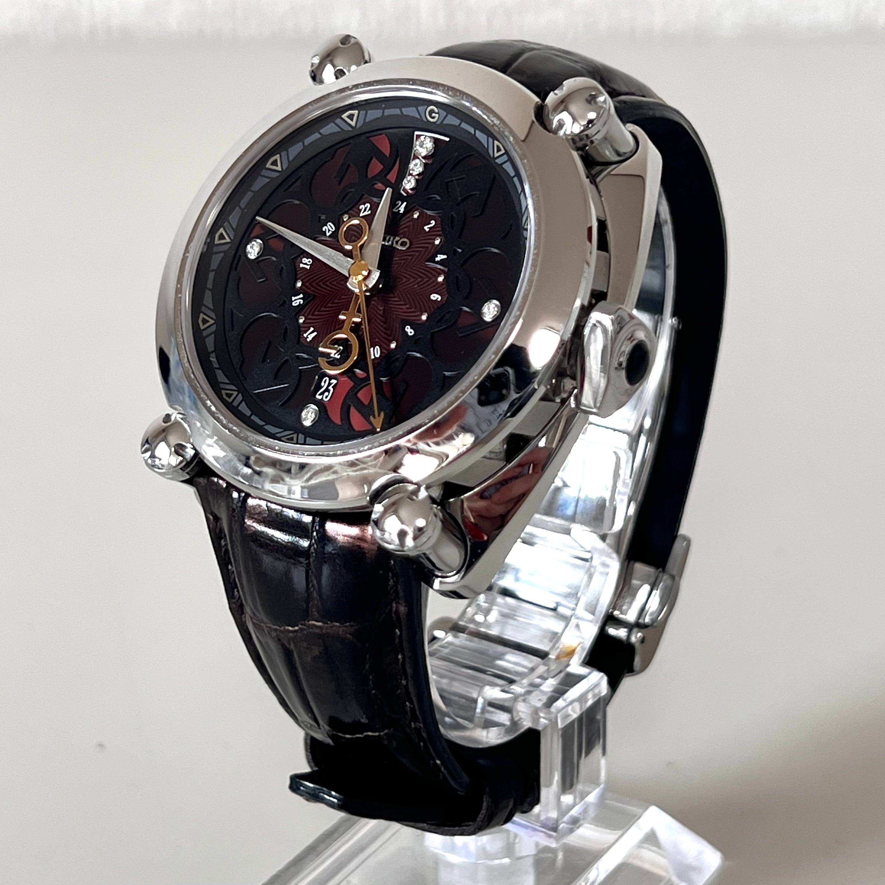 【美品・限定品】セイコー ガランテ SBLM009 8L36-00C0 自動巻式 ブラウン 裏スケ デイト表示 革ベルト 6PD