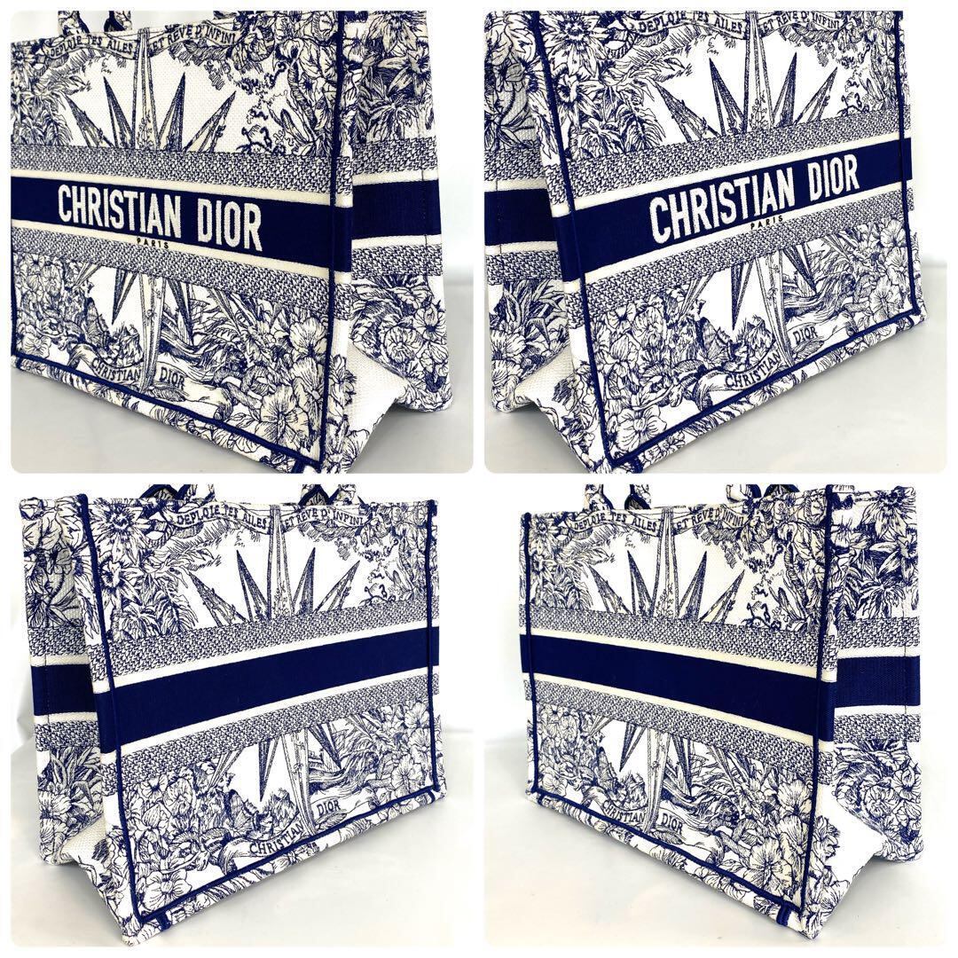 【美品】クリスチャンディオール ブックトート MM エンブロイダリー キャンバス