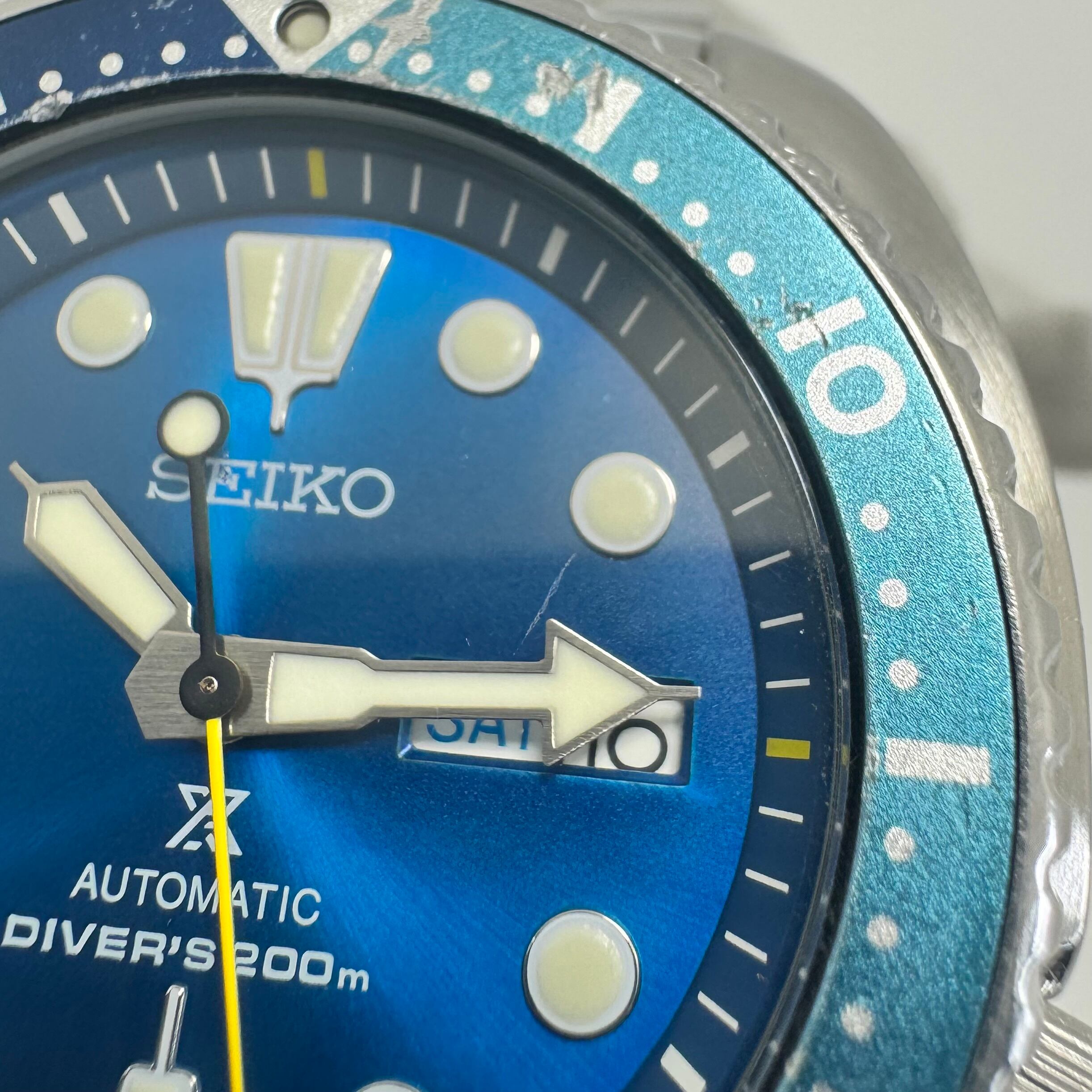 【希少】腕時計 メンズ セイコー SEIKO プロスペックス タートル ブルーラグーン SRB11K1 4R36-06A0 6000本限定 海外モデル 自動巻 青 デイデイト表示 200m防水