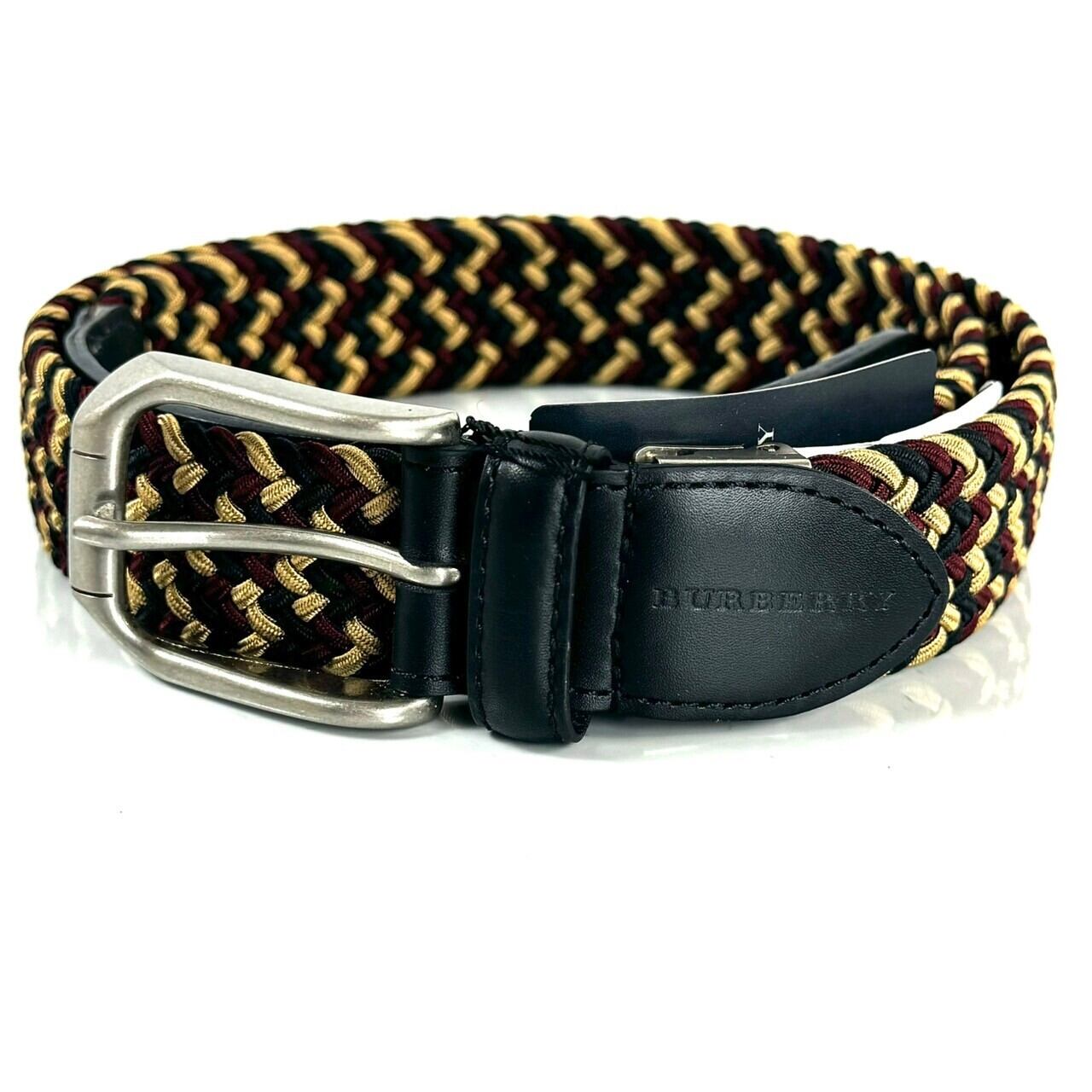バーバリー Burberry ベルト 編み込み メンズ レザー ナイロン