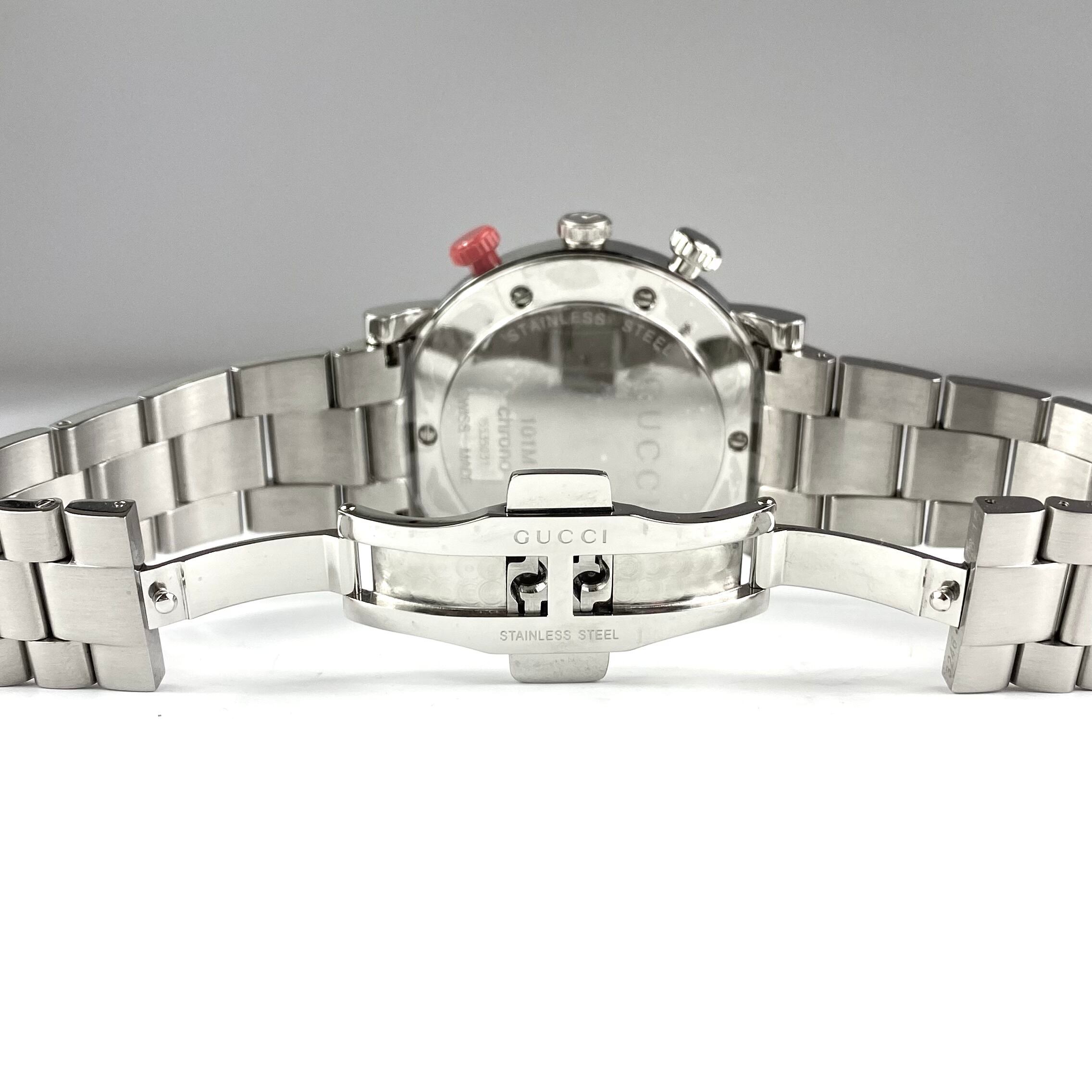 【美品】グッチ GUCCI Gクロノ 101M YA101361 クォーツ 黒 スモールセコンド クロノグラフ