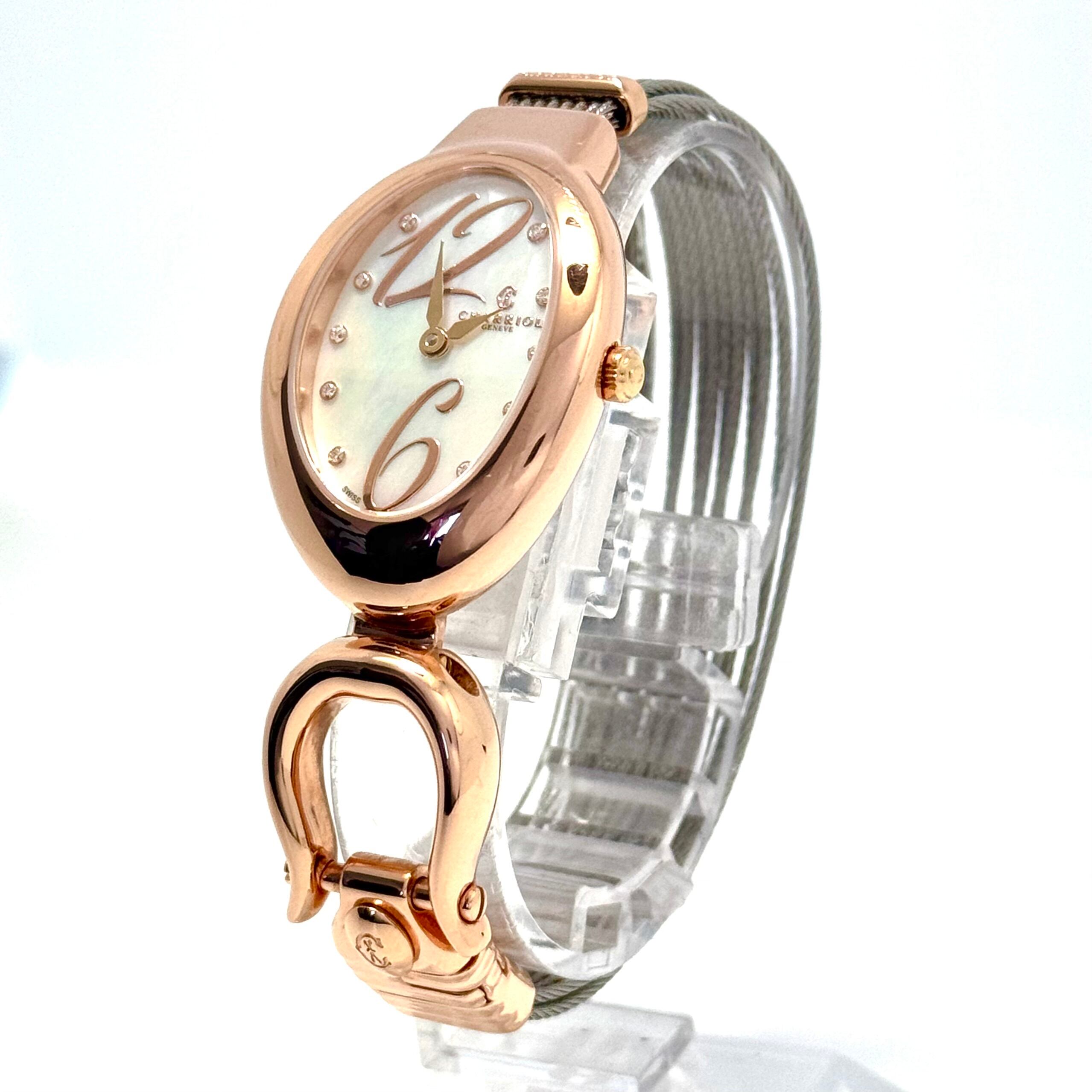 シャリオール CHARRIOL マリーオルガ MARIE OLGA MOY.570.002 クォーツ シェル ピンクゴールド レディース