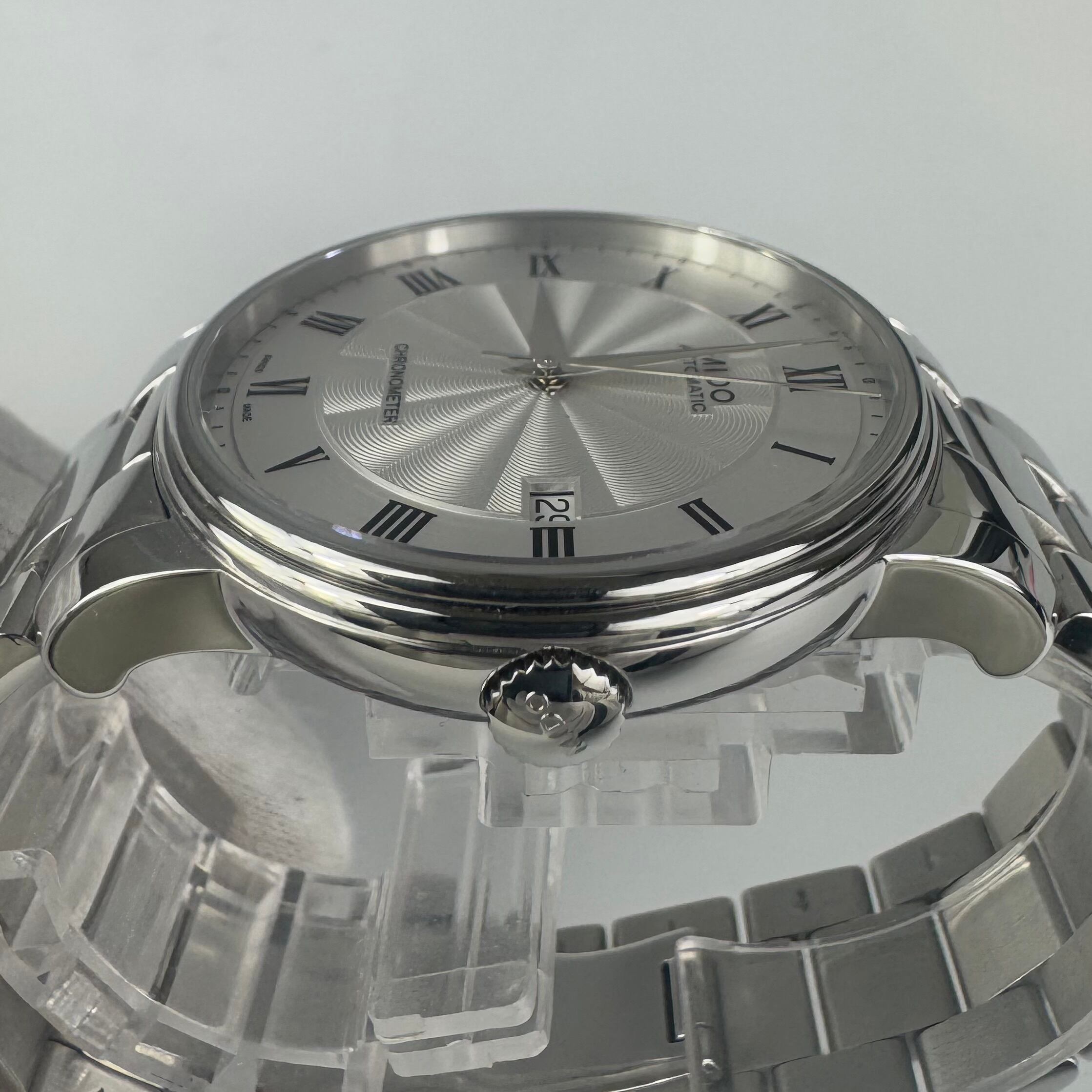 【美品】ミドー MIDO バロンチェッリ M010408A 自動巻 デイト表示 裏スケ シルバー