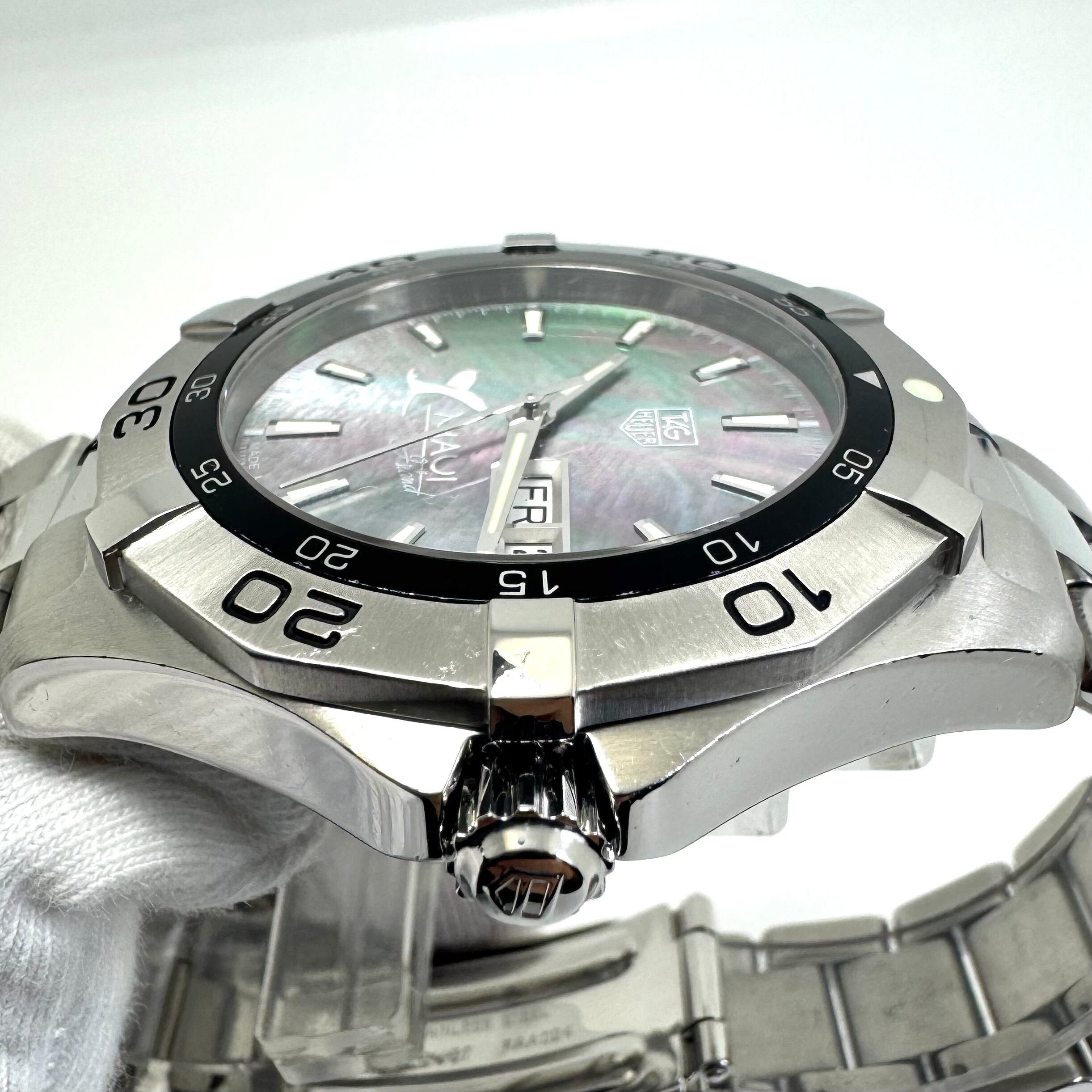 【希少・動作良好】タグホイヤー TAG HEUER アクアレーサー WAF2012.BA0818 マウイ島 限定700本 ダイバーズ 自動巻 ブラックシェル デイデイト表示 300m防水