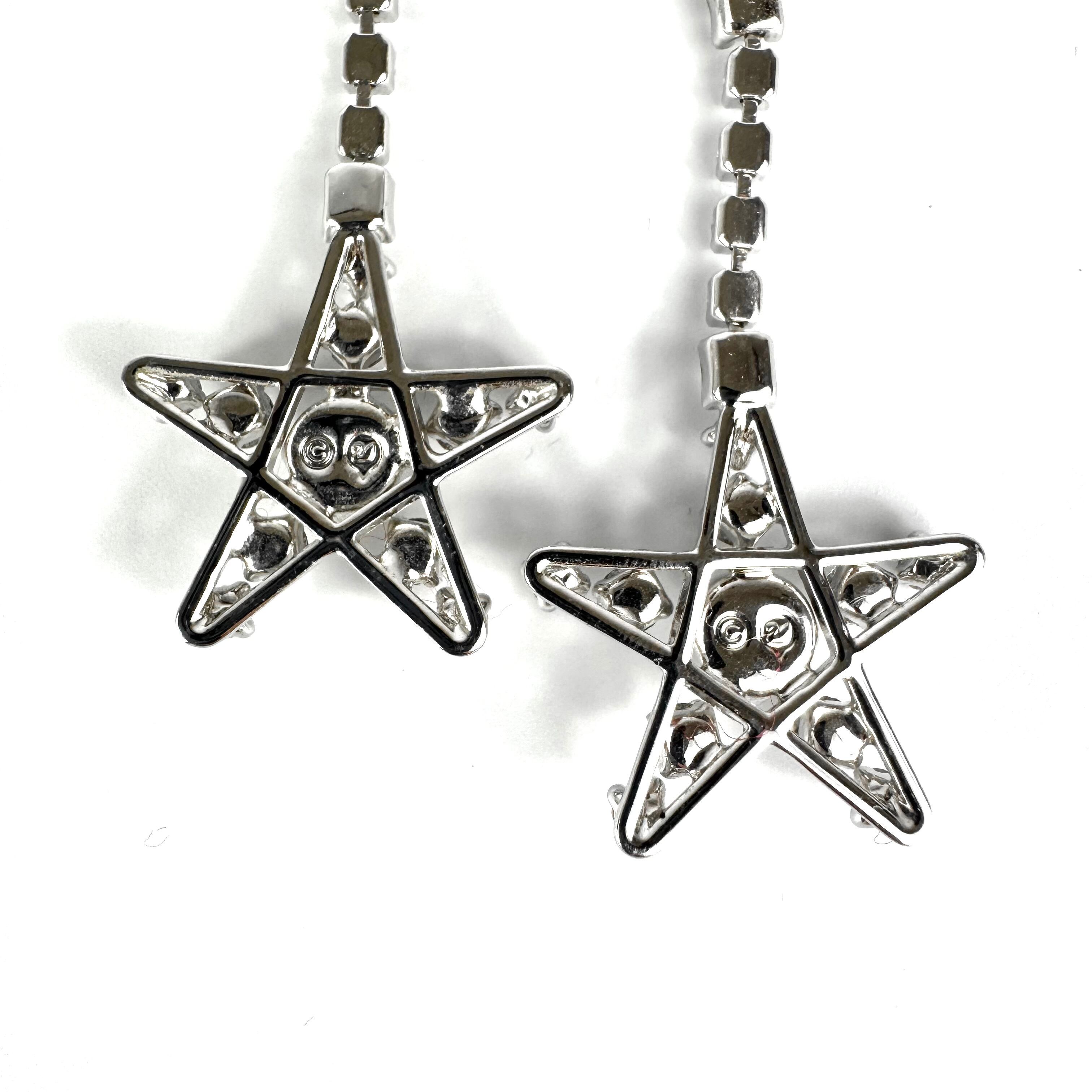 【美品】スワロフスキー ピアス スター 星 ラインストーン シルバー パープル