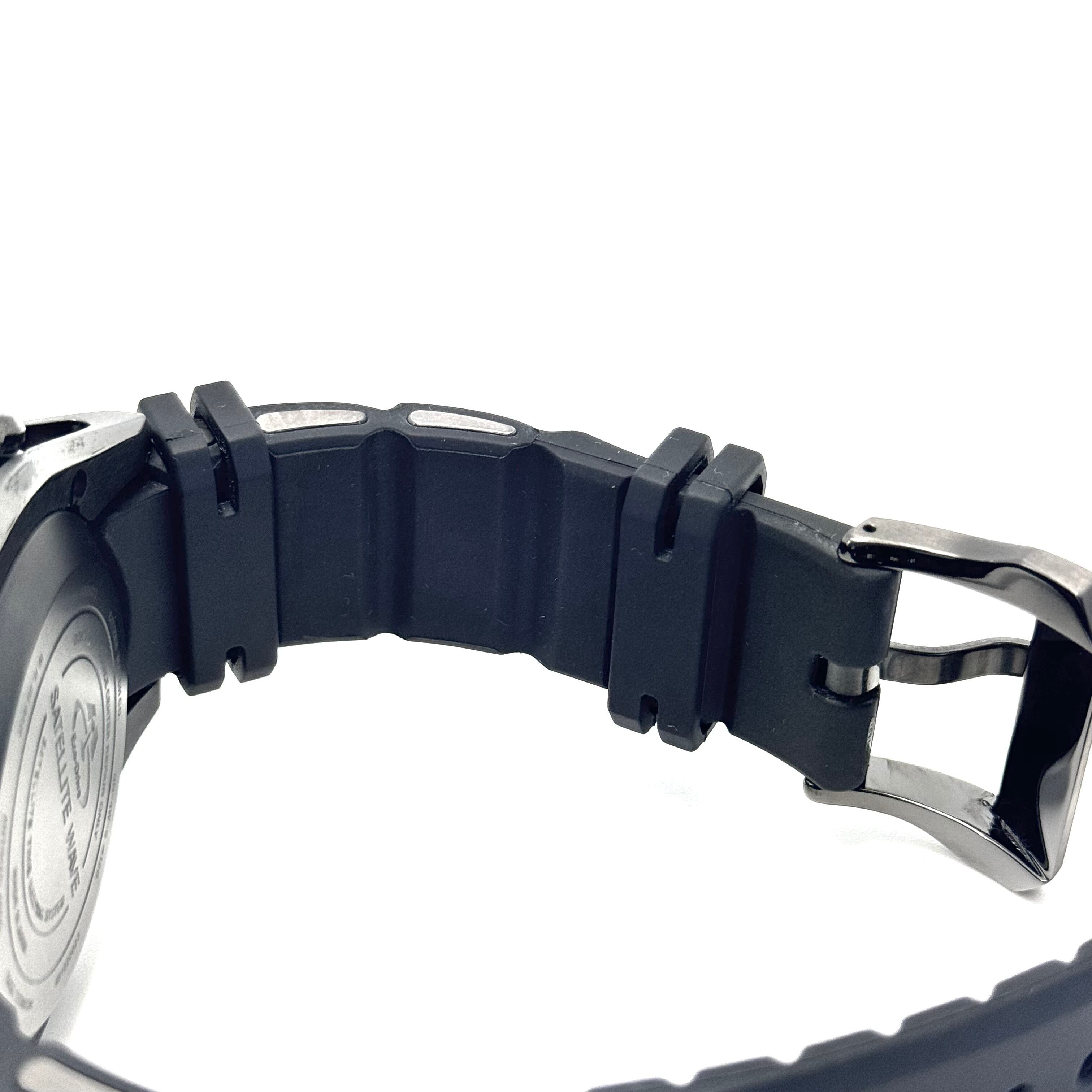 【美品】シチズン CITIZEN サテライトウェーブ Satellite Wave CC1076-02E H909-S085012 電波ソーラー チタニウム 黒 デイト表示 ラバーベルト