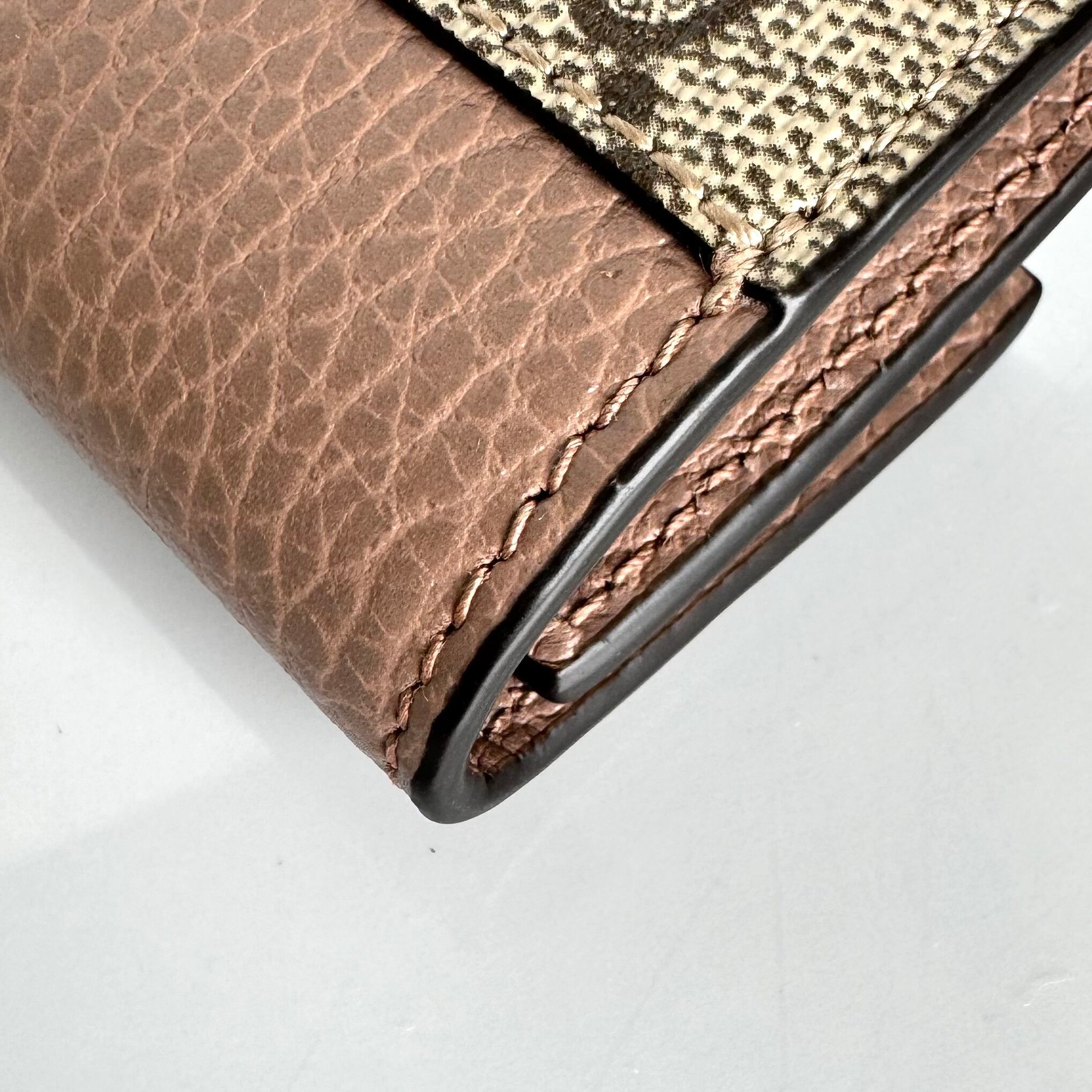 【未使用】グッチ キーケース 456118 GGマーモント GGスプリーム ベージュ レザー 6P