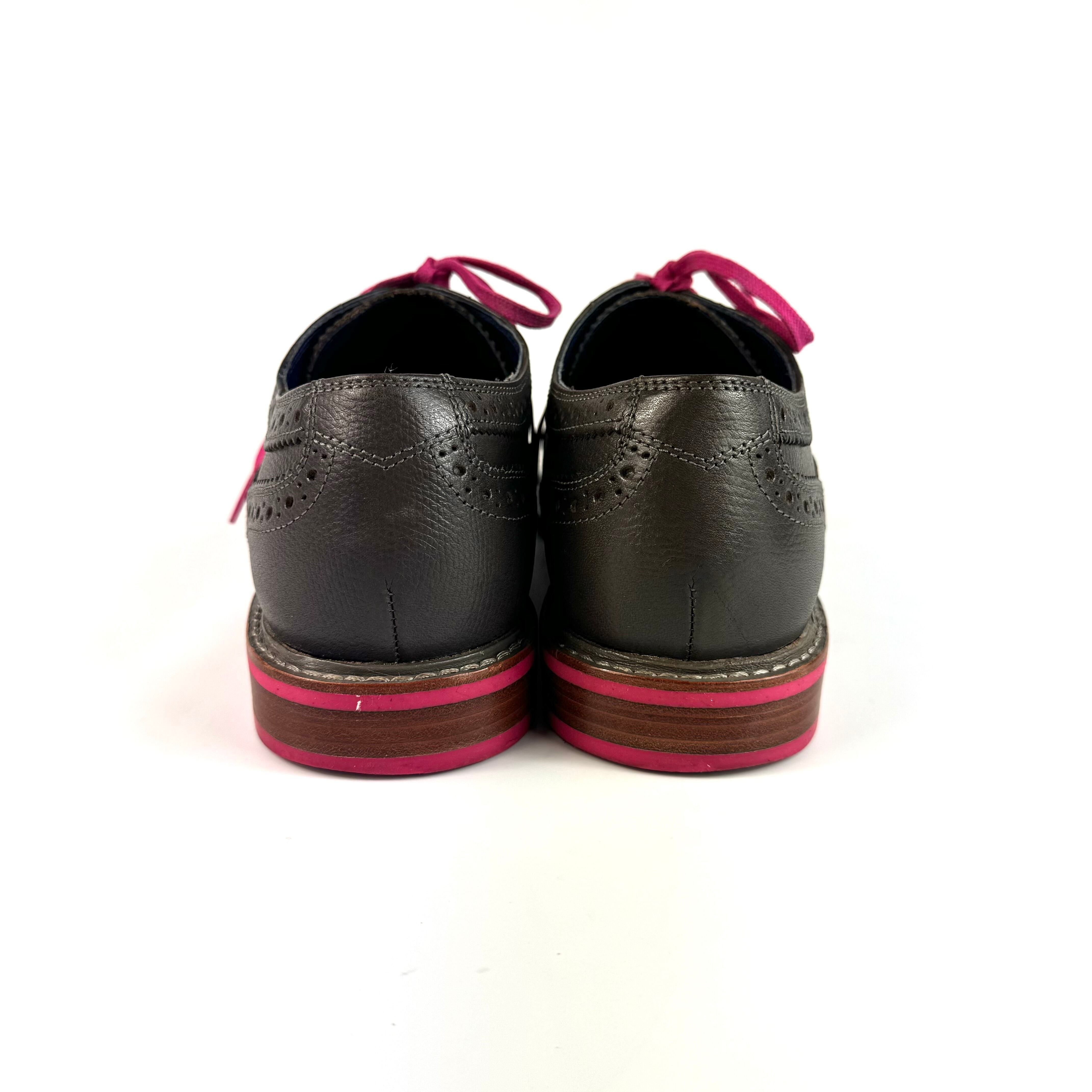 【美品】コールハーン クーパー ウィングチップ 革靴 レザー チャコールグレー