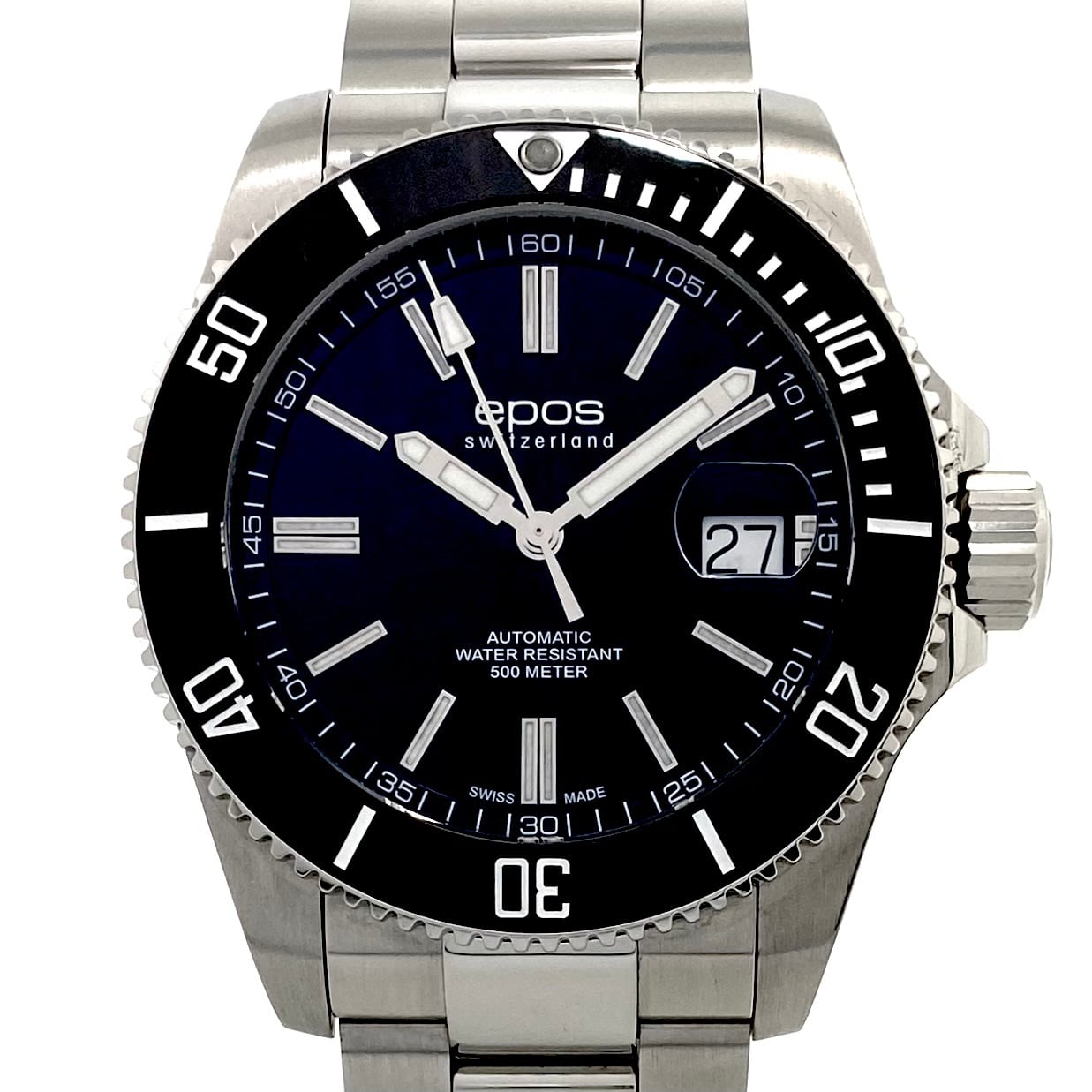 【美品】エポス EPOS スポーティブ ダイバー 3504BK 自動巻 黒 デイト表示