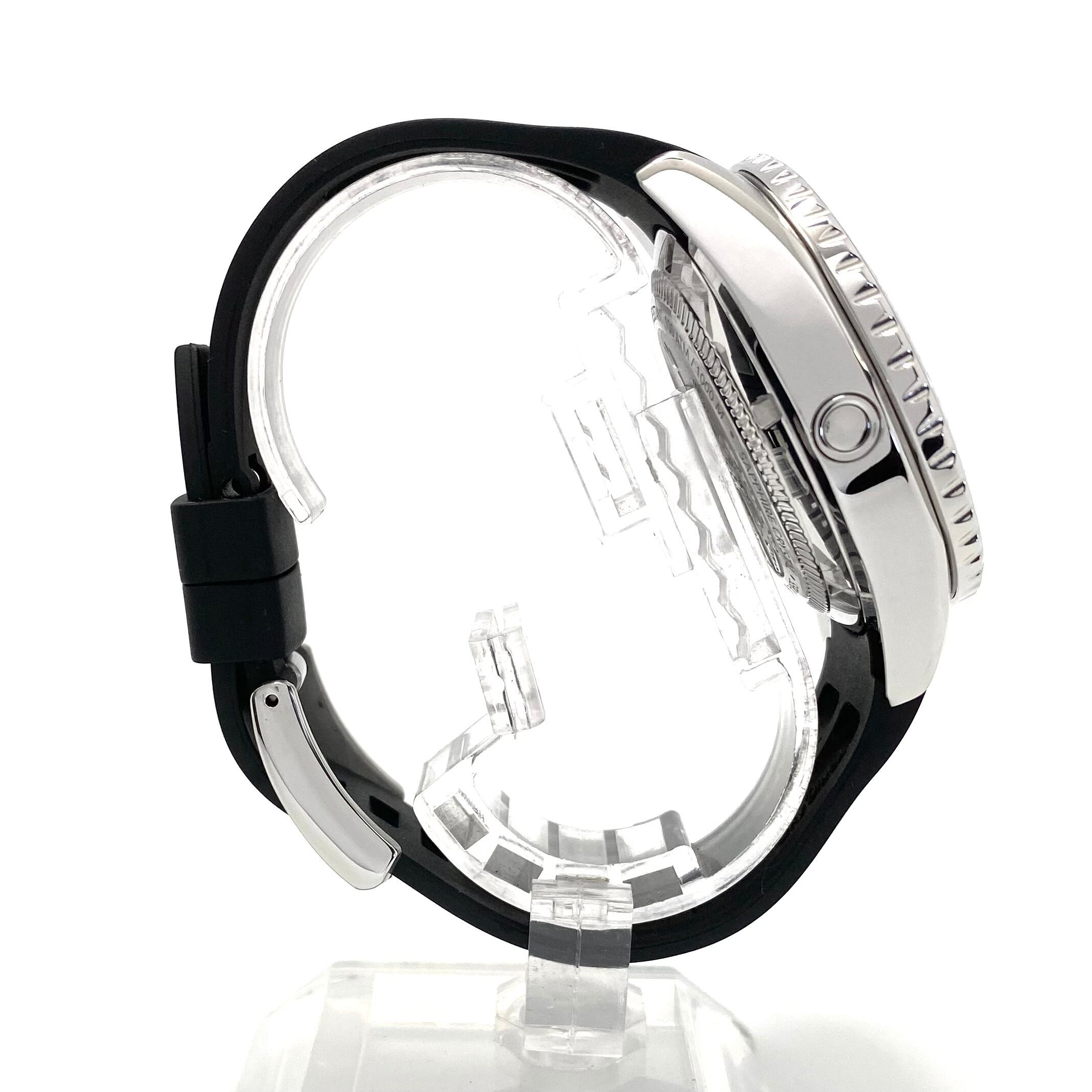 【美品】腕時計 メンズ エドックス スカイダイバー ネプチュニアン 80120-3NCA-ODN ダイバーズ 自動巻 オレンジ デイト表示 樹脂ベルト セラミック 1000m防水