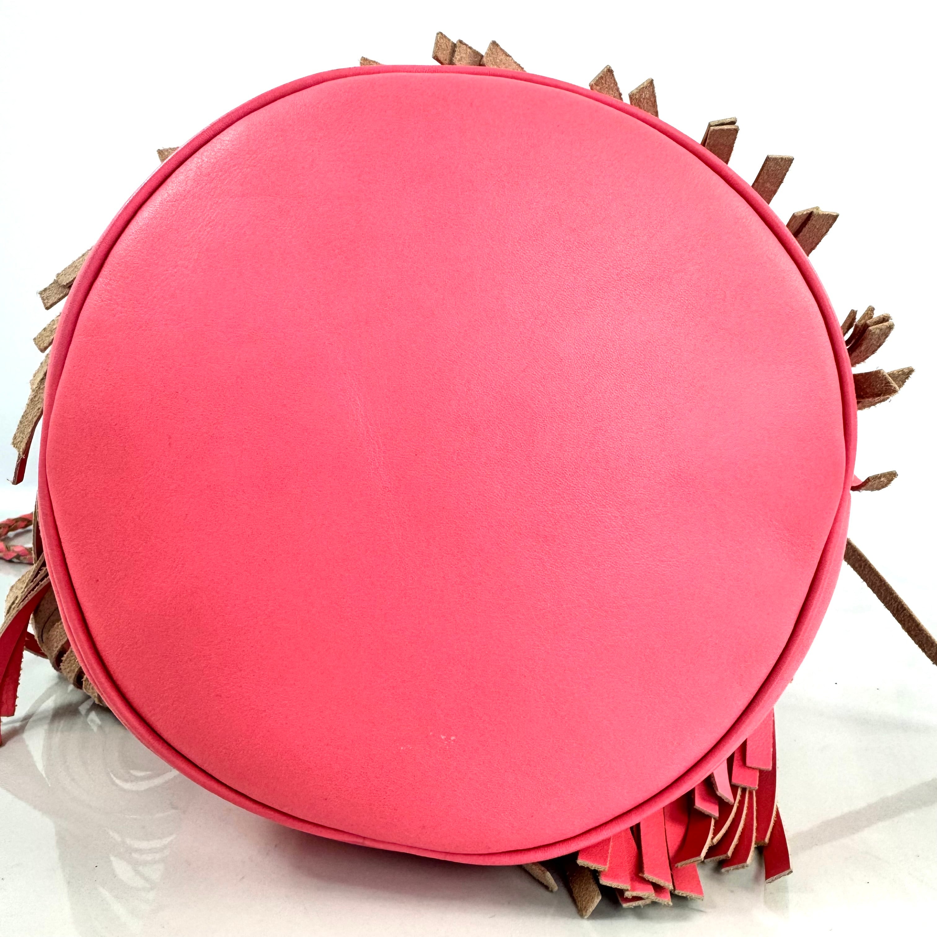 J&M DAVIDSON カーニバル L ショルダーバッグ フリンジ ピンク