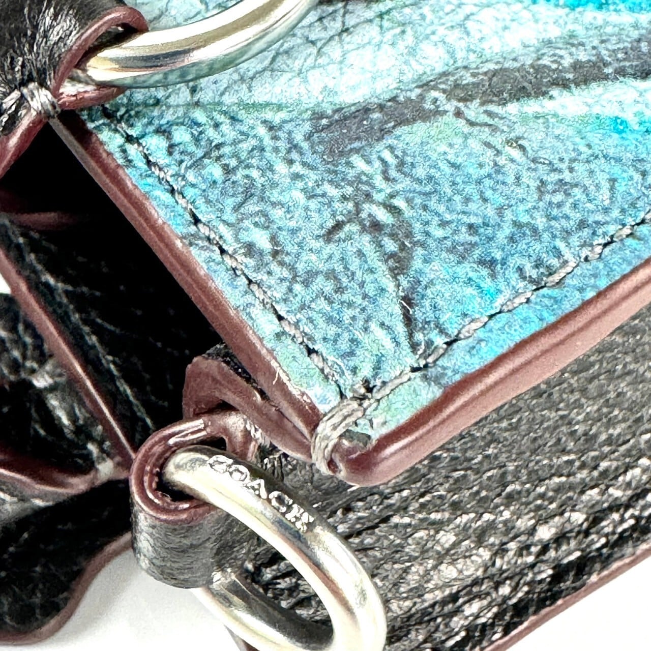 【ほぼ未使用】コーチ Coach CM213 ミニトートバッグ ミント&サーフ マルチカラー