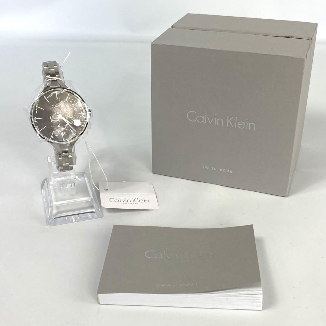 【未使用】カルバンクライン グラフィック クォーツ 黒 ラウンドフェイス 2針