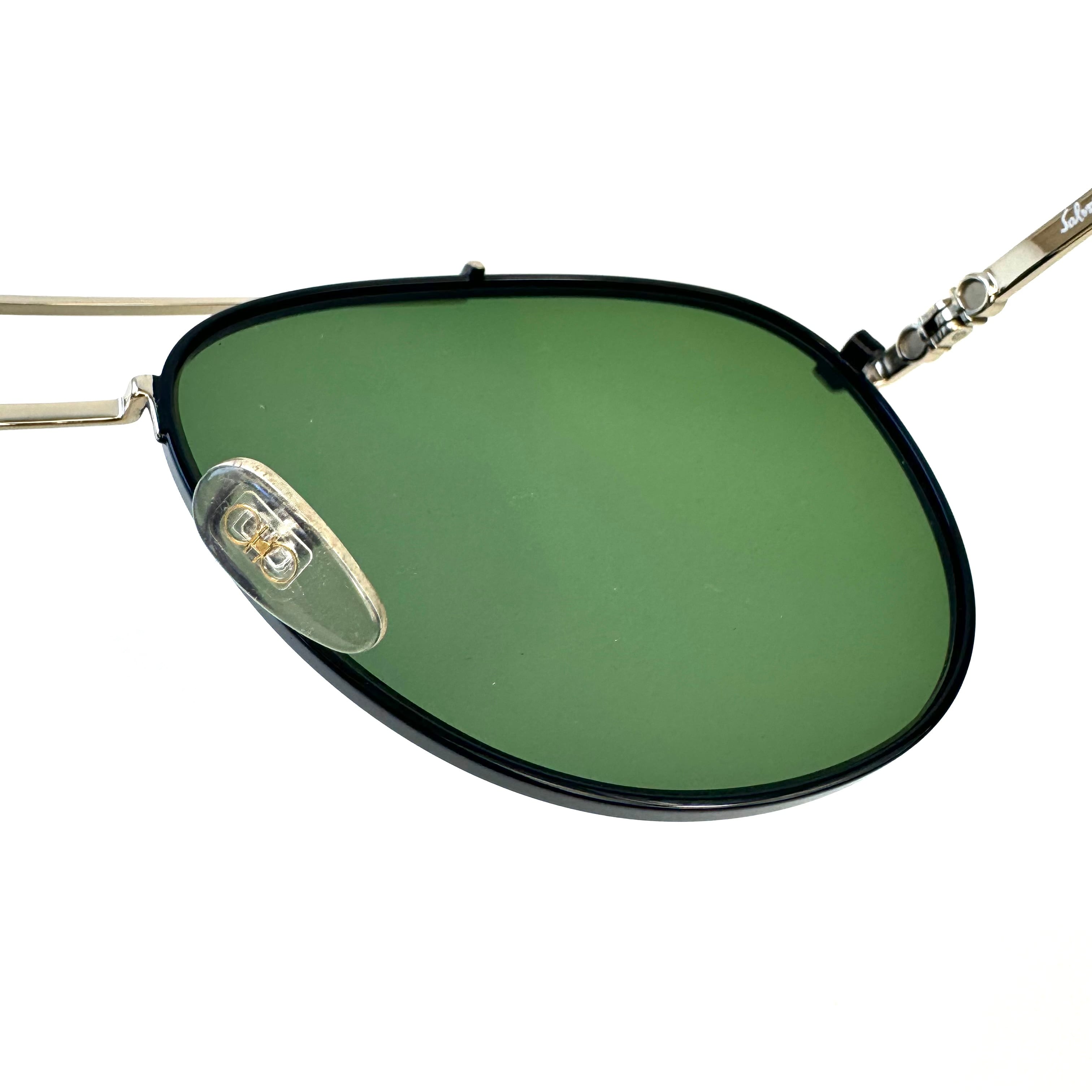 【美品】サルヴァトーレフェラガモ サングラス SF201S ガンチーニ カラーレンズ 緑