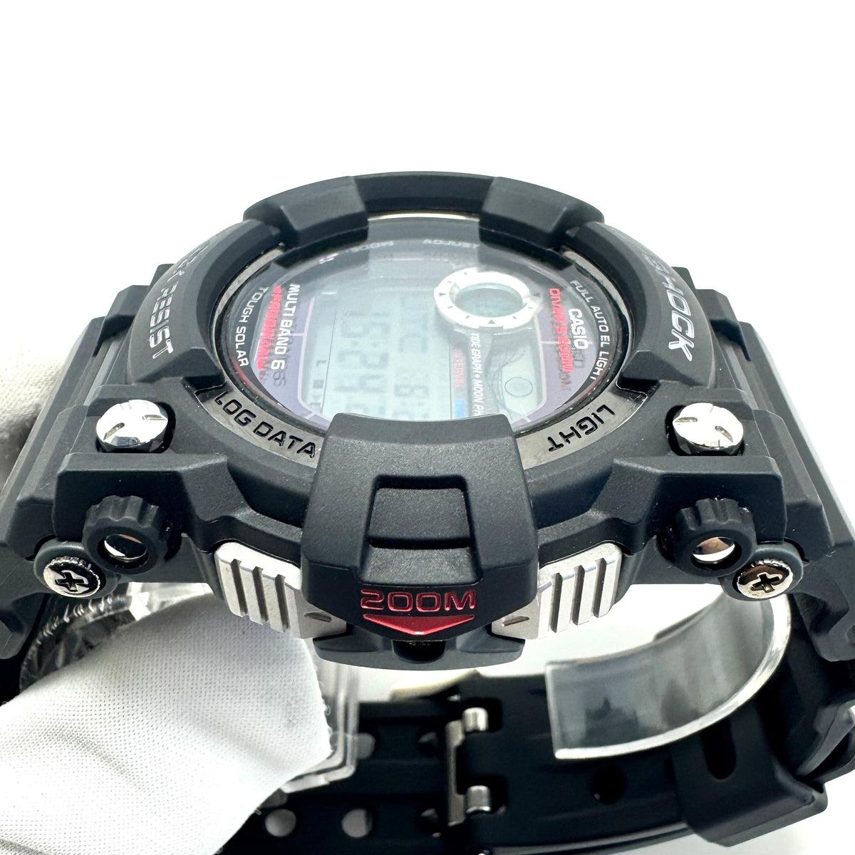 【美品】腕時計 メンズ カシオ ジーショック G-SHOCK フロッグマン GWF-A1000-1JF ダイビング タイドグラフ 200m潜水防水 黒 電波ソーラー デジタル 樹脂ベルト
