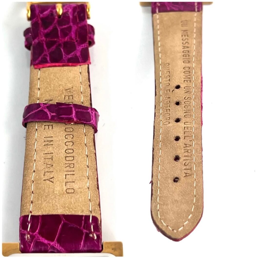 【希少・美品】アルテオロ アート&ウォッチ クォーツ 革ベルト ピンク ボーイズ メンズ レディース