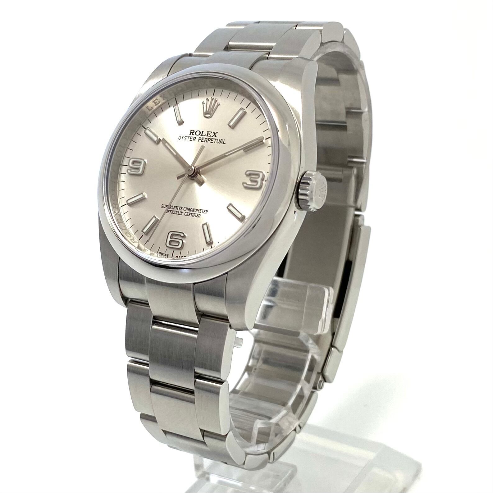 【美品】腕時計 メンズ ロレックス オイスター パーペチュアル 36 116000 自動巻 シルバー 10気圧防水 国内正規品