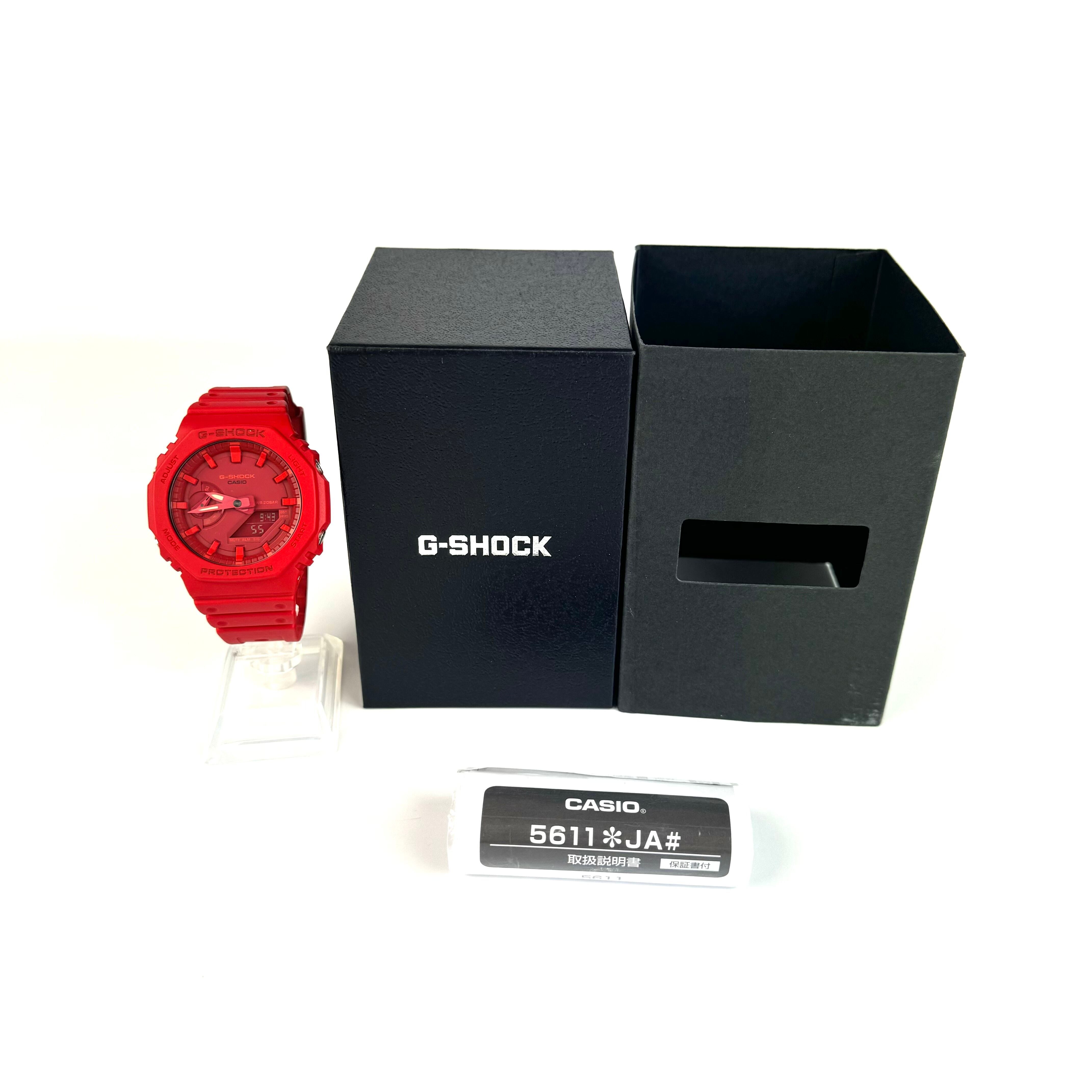 【美品】カシオ G-SHOCK ジーショック 2100シリーズ GA-2100-4AJF クォーツ アナデジ レッド 樹脂ベルト