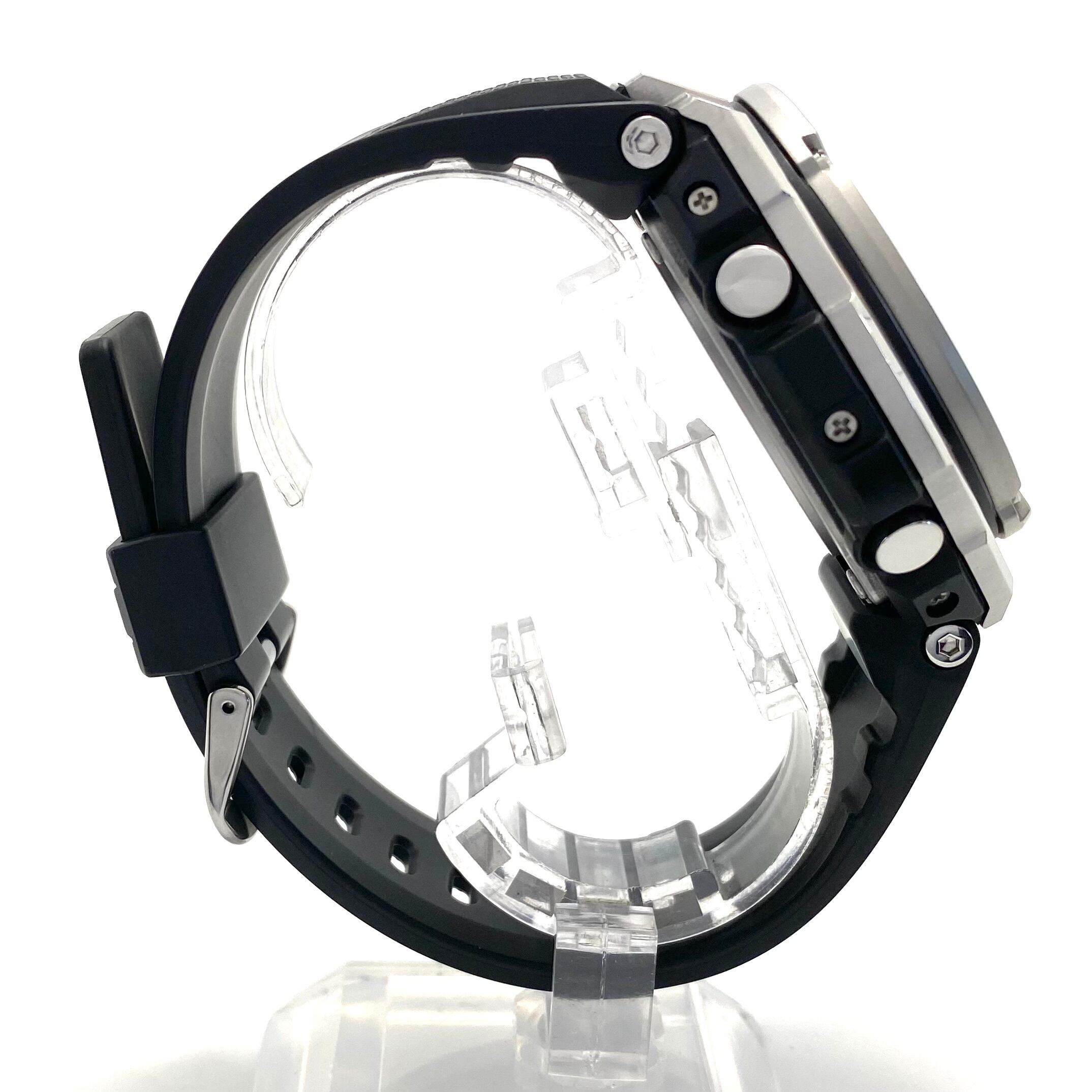 腕時計 メンズ カシオ G-SHOCK ジーショック ジースチール GST-W110D-1A9JF 電波ソーラー アナデジ 黒 ラバーベルト