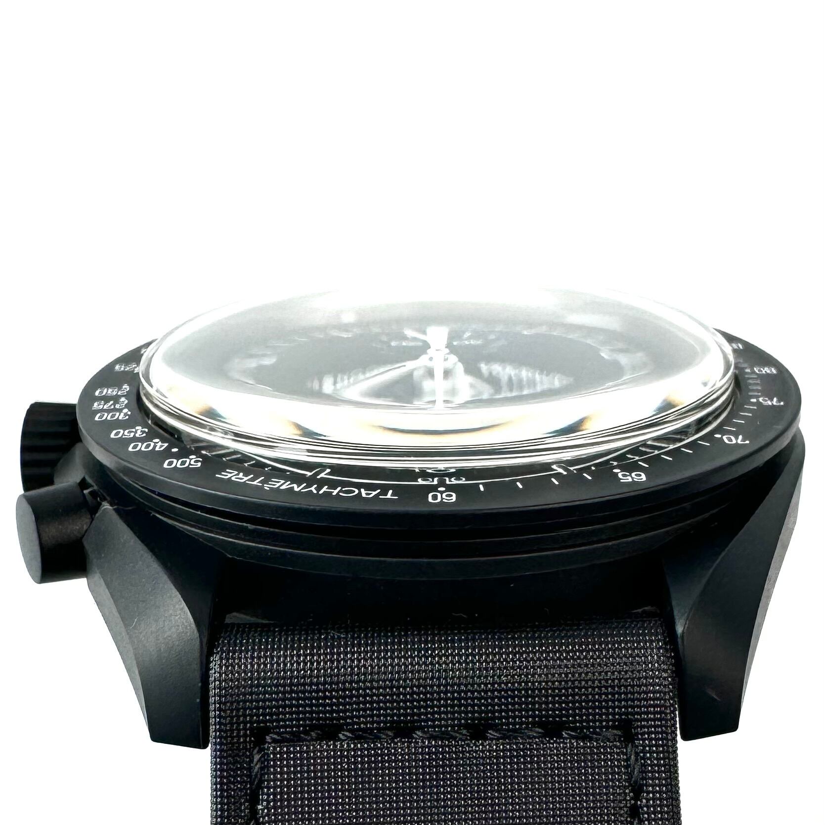 【未使用】オメガ OMEGA オメガ×スウォッチ MISSION TO THE MOONPHASE スヌーピー クォーツ バイオセラミック 黒