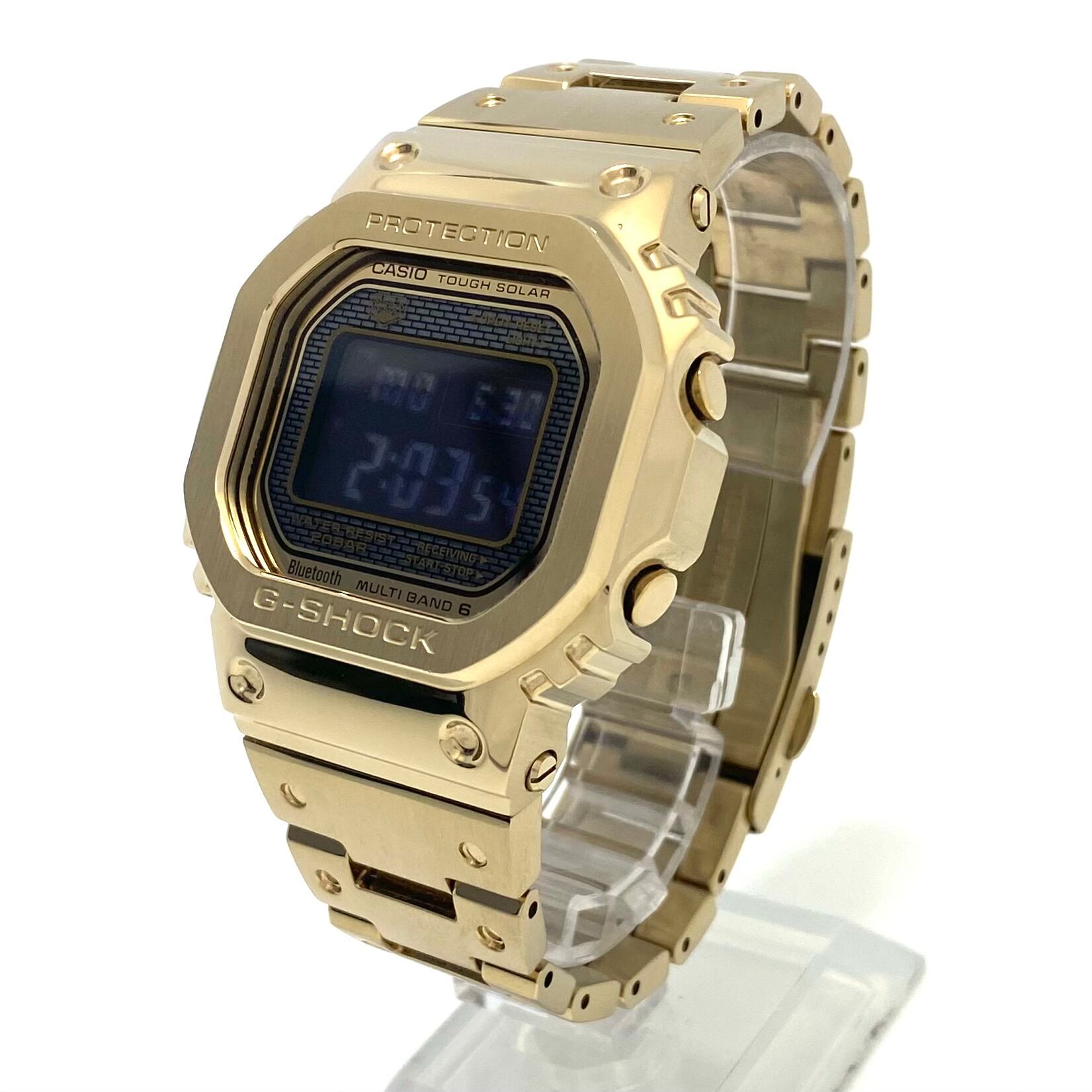 【美品】中古 腕時計 メンズ カシオ ジーショック G-SHOCK GMW-B5000GD-9JF フルメタル 電波ソーラー モバイルリンク スクエア デジタル 20気圧防水