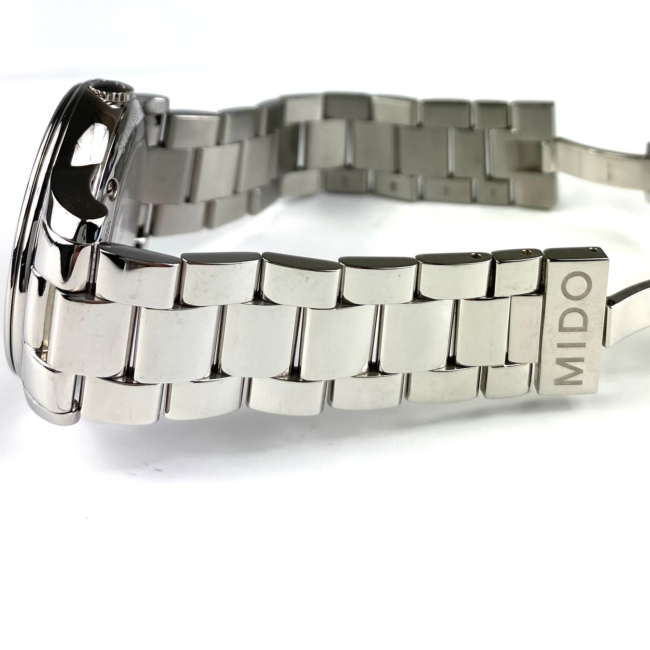 【美品】ミドー MIDO バロンチェッリ M010408A 自動巻 デイト表示 裏スケ シルバー