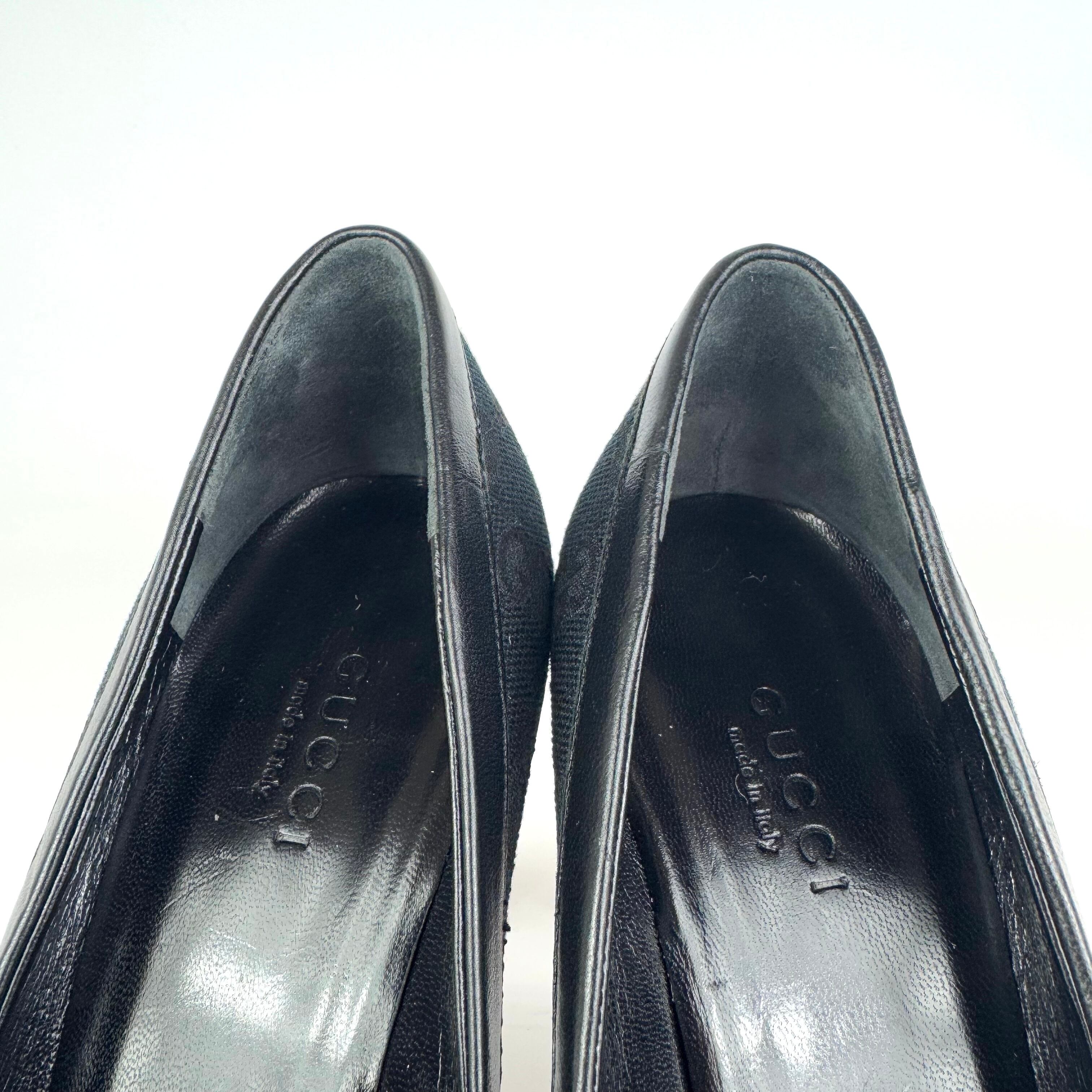 グッチ GUCCI パンプス シェリーライン リボン 黒 36C 日本サイズ約23cm