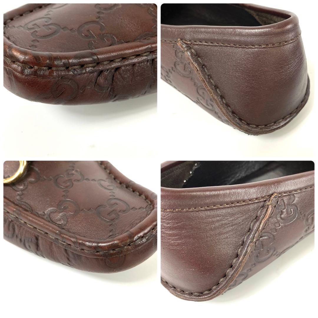 グッチ ドライビングシューズ レザー グッチシマ ホースビット 37
