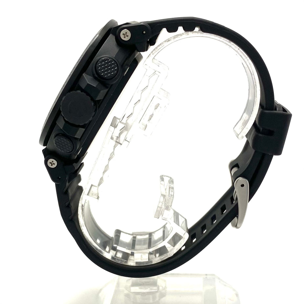 【美品】腕時計 メンズ カシオ CASIO プロトレック クライマーライン PRW-6621Y-1JF 電波ソーラー トリプルセンサー アナデジ 黒 樹脂ベルト バイオマスプラスチック 10気圧防水 アウトドア 登山
