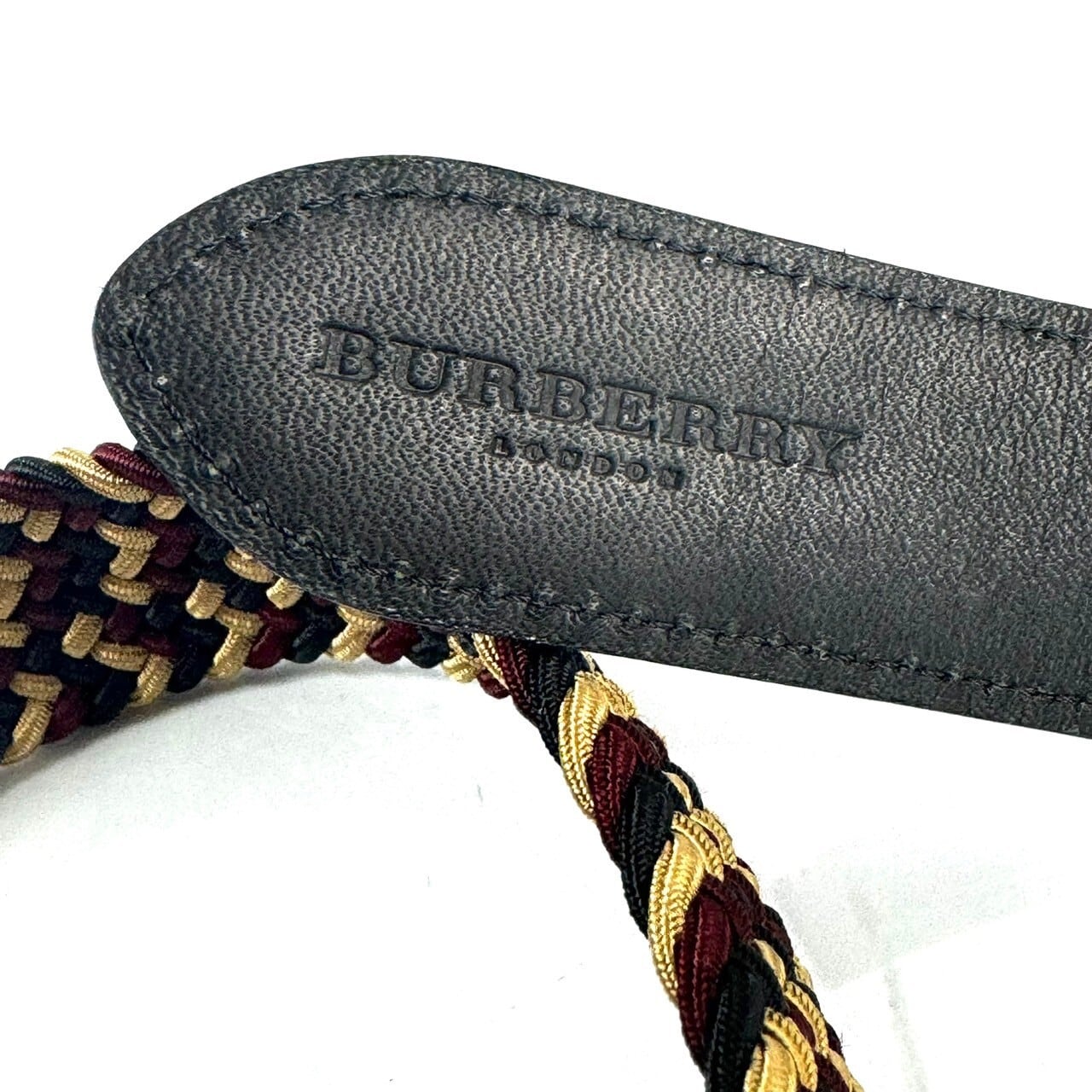 バーバリー Burberry ベルト 編み込み メンズ レザー ナイロン