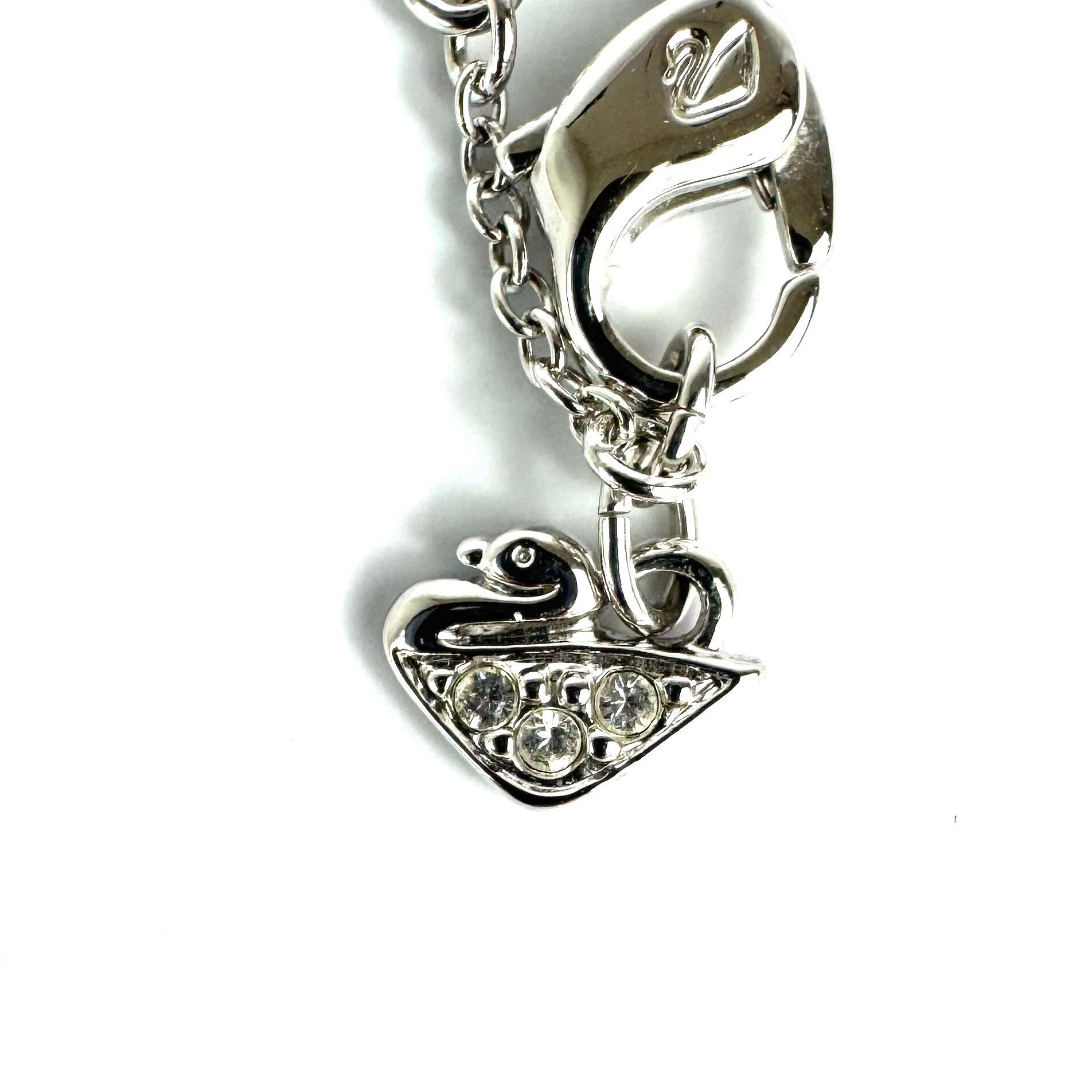 【美品】スワロフスキー ネックレス ストーン パープル シルバー