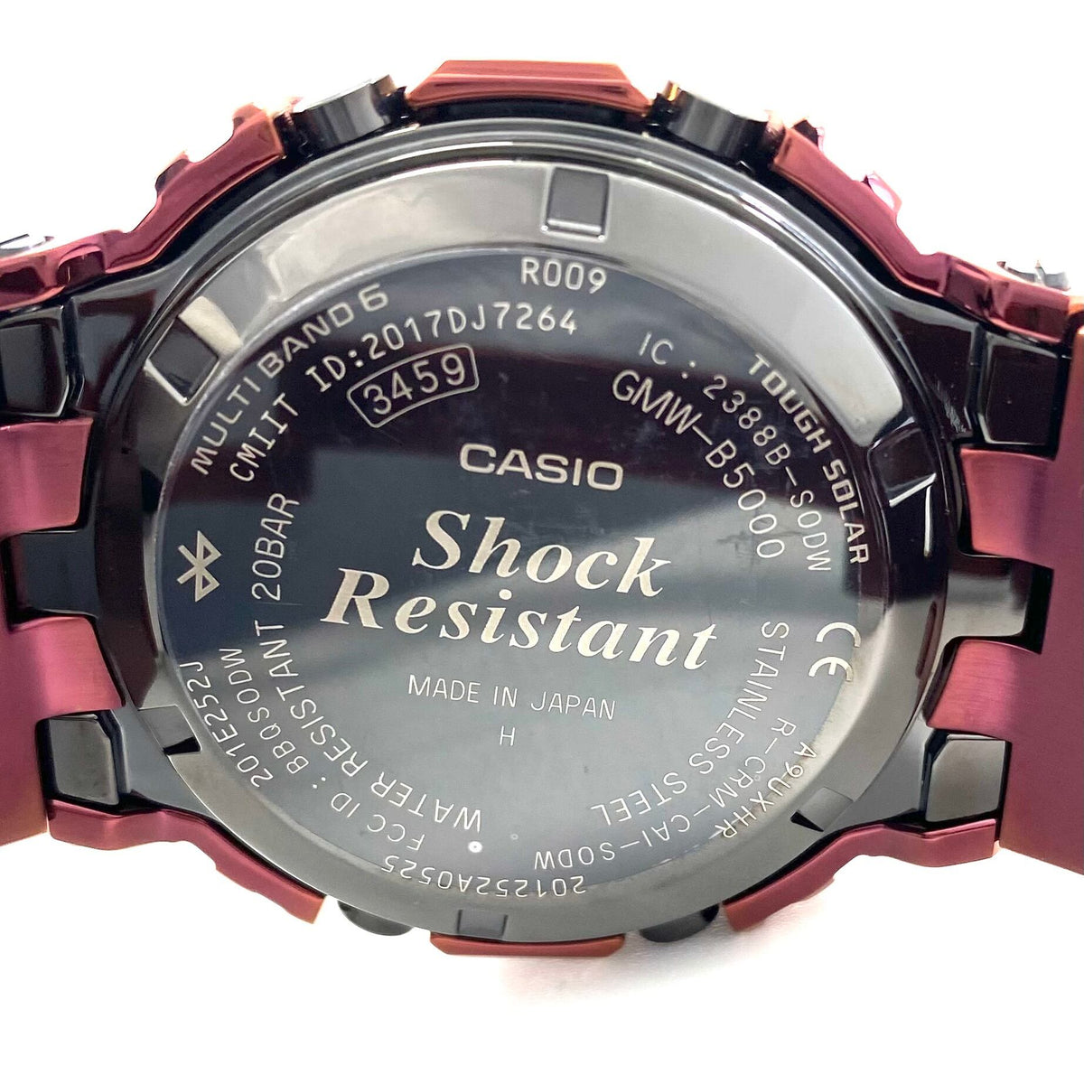 【美品・希少】カシオ CASIO G-SHOCK ジーショック GMW-B5000RD-4JF 5000シリーズ フルメタル スクエア デジタル 電波ソーラー ワインレッド 20気圧防水