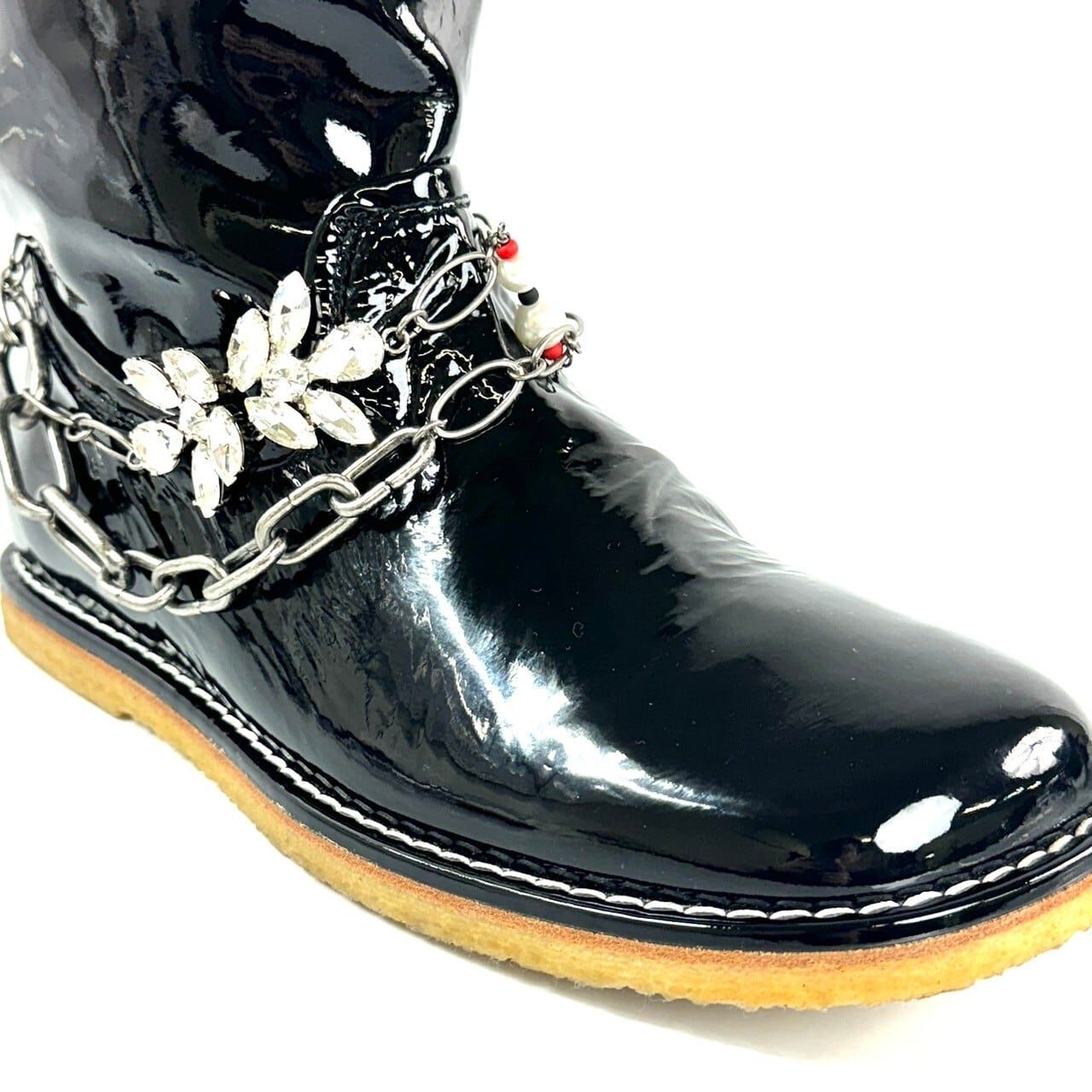 ロエベ LOEWE パテント ブーツ 黒 メンズ 41 日本サイズ26cm