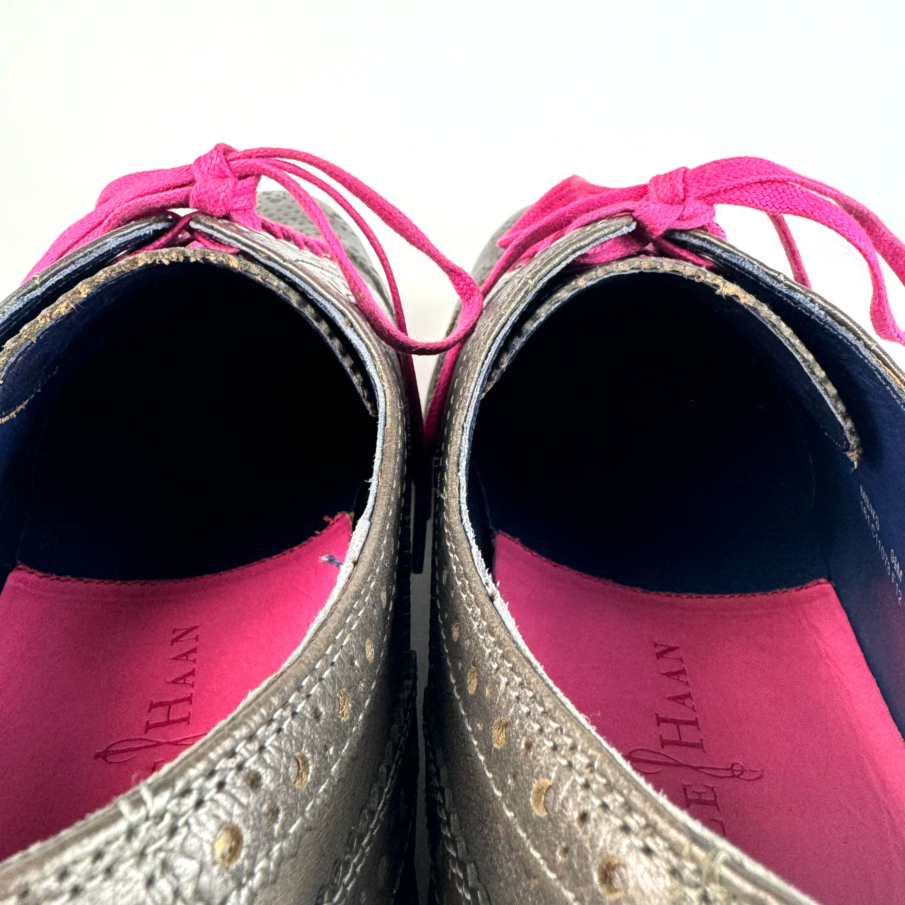 【美品】コールハーン クーパー ウィングチップ 革靴 レザー チャコールグレー