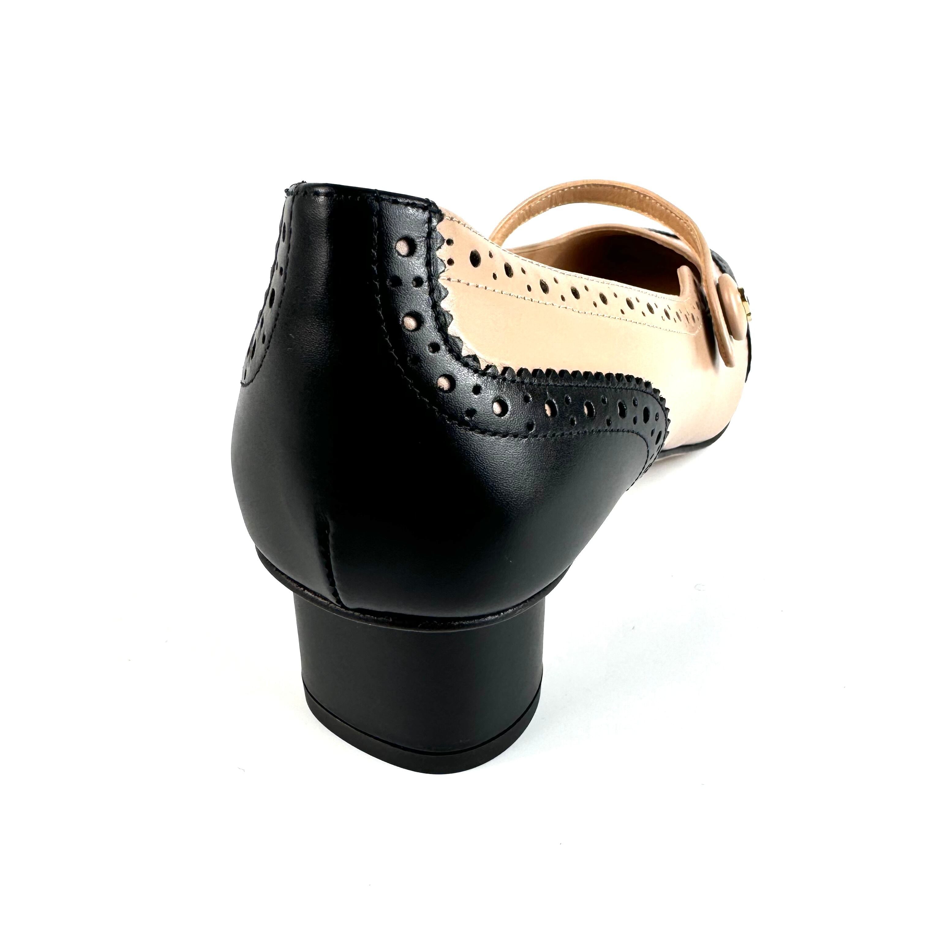 【未使用】クリスチャンディオール パンプス パンチング カーフ ベージュ 黒 24cm