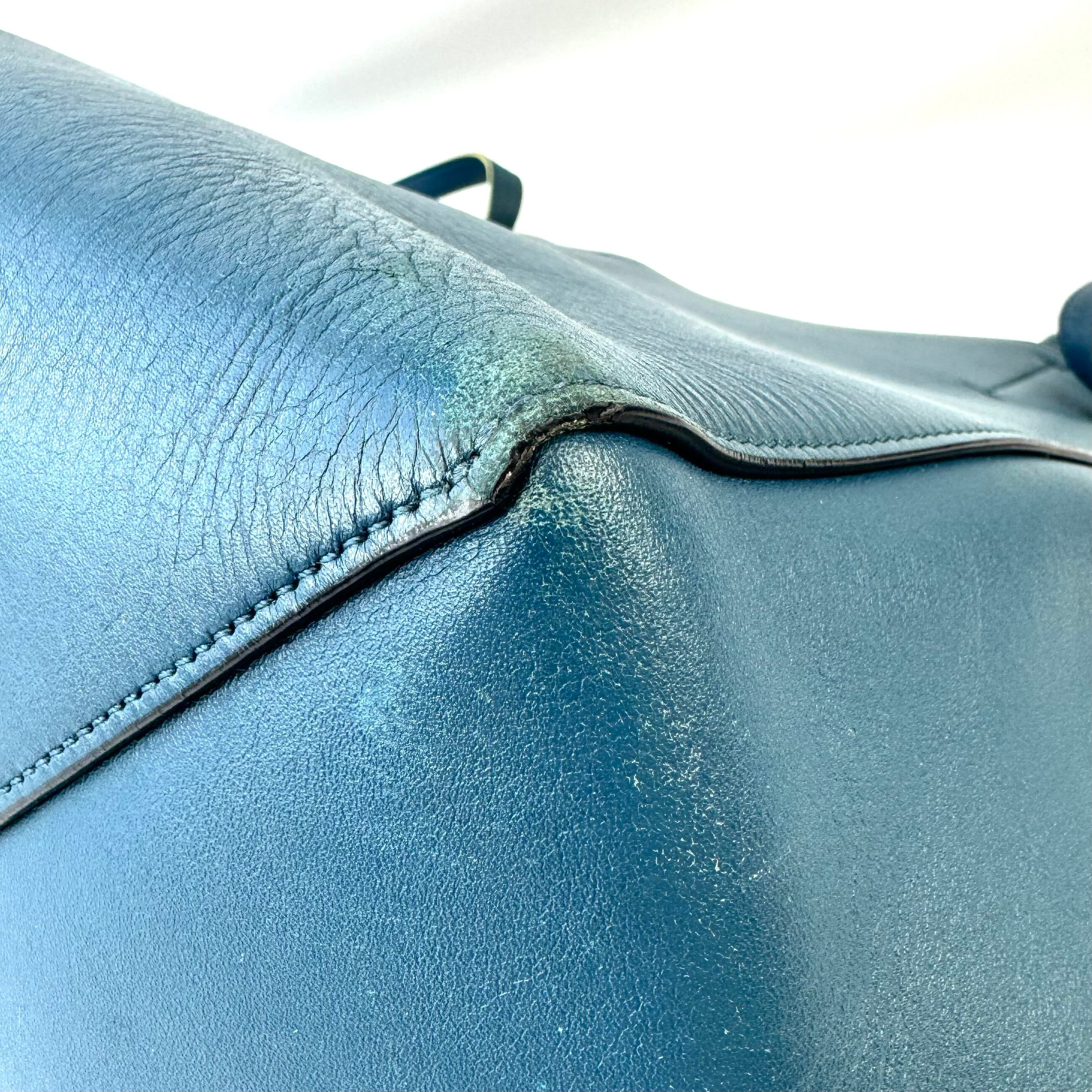 セリーヌ カバファントム トートバッグ スモール タッセル カーフ 青 黄色