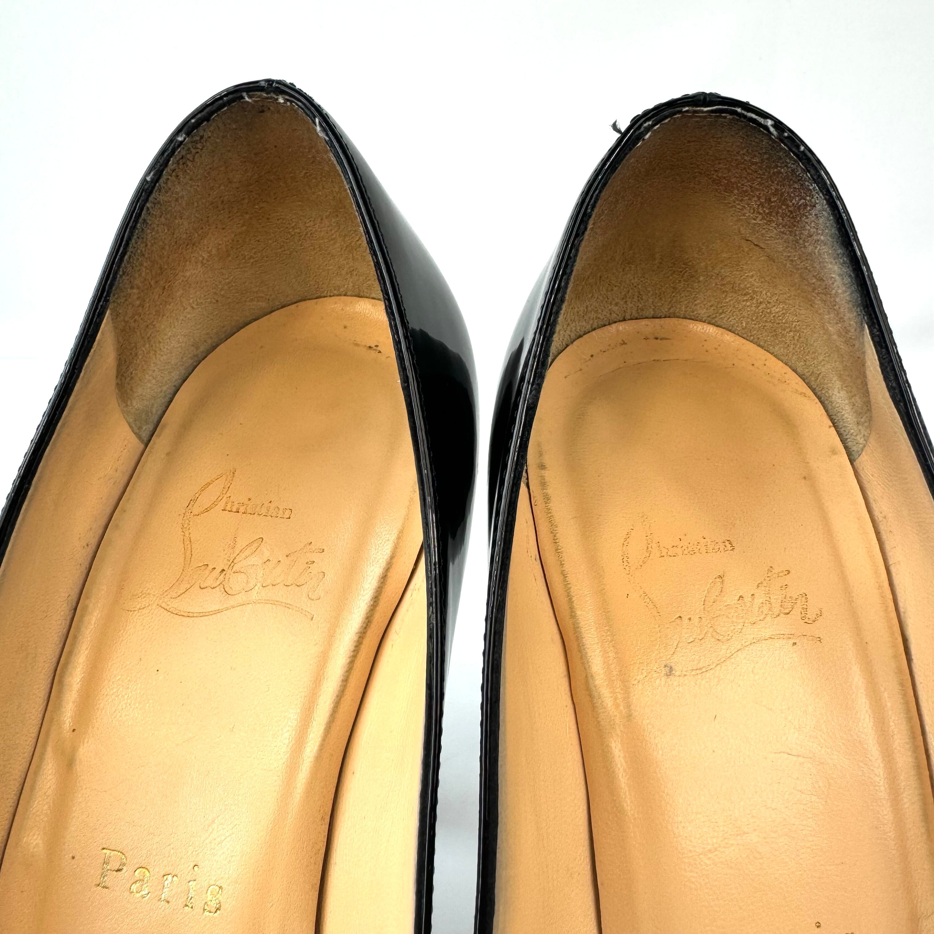 【美品】クリスチャンルブタン ニューシンプルパンプス ハイヒール パテントレザー 23.5cm 黒