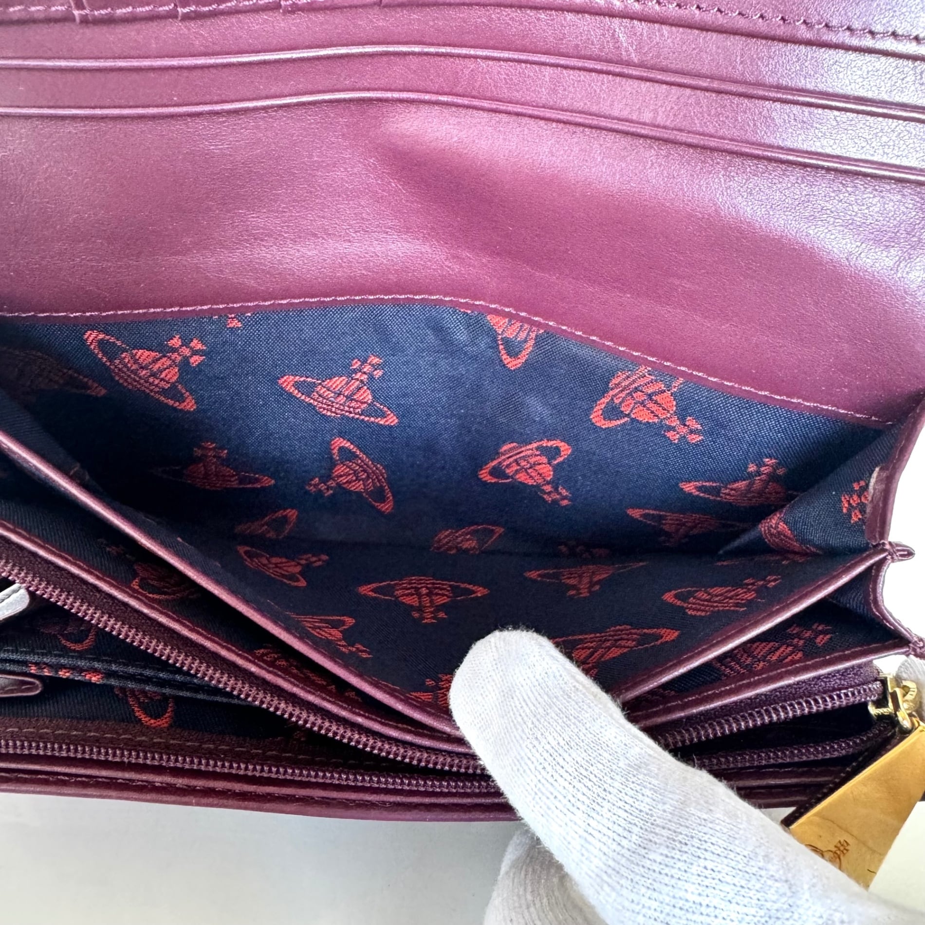 ヴィヴィアンウエストウッド 長財布 タータンチェック柄 レザー PVC